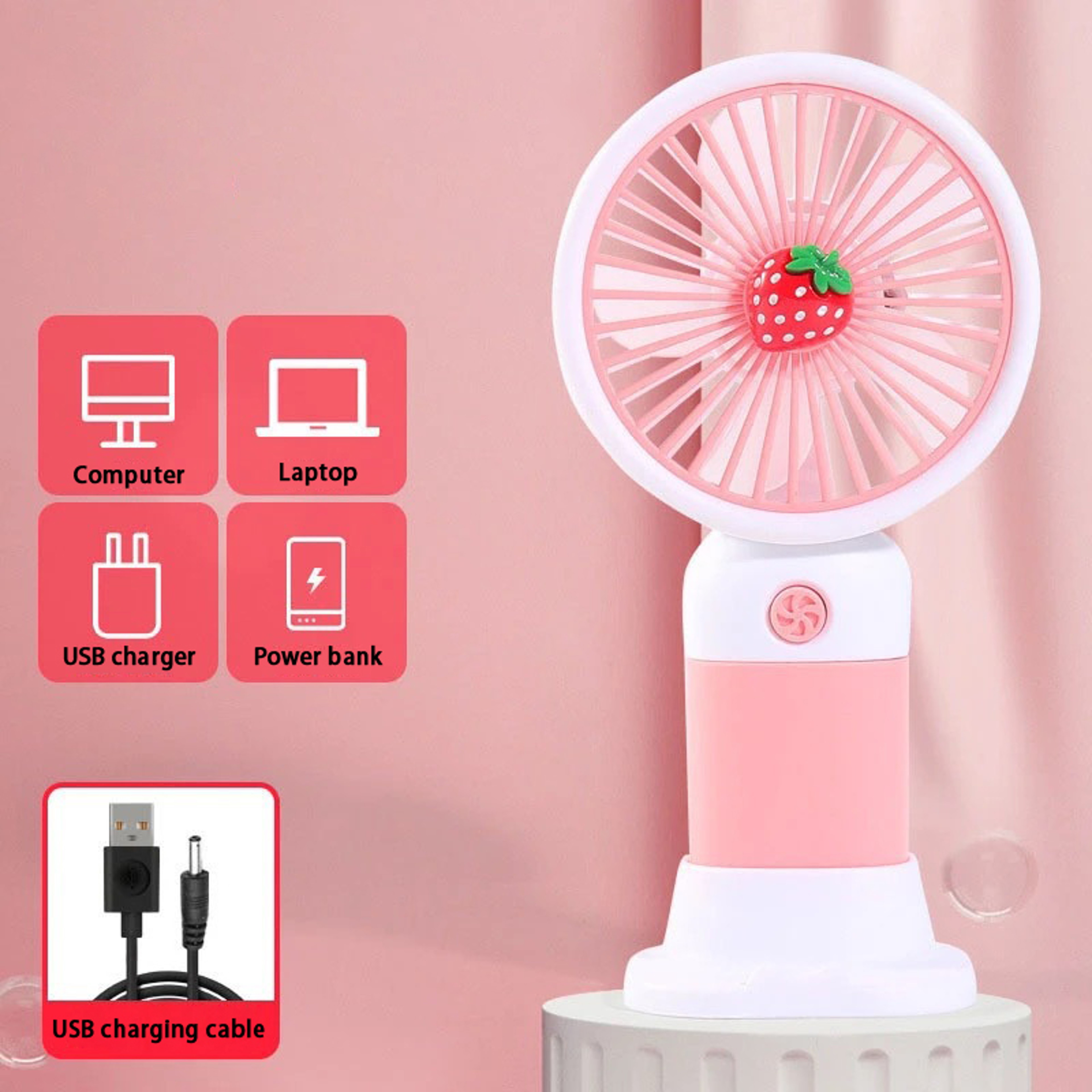Portable Handheld Fan USB Rechargeable Mini Desk Fan for Travel, Office & Outdoor Cooling – view 12