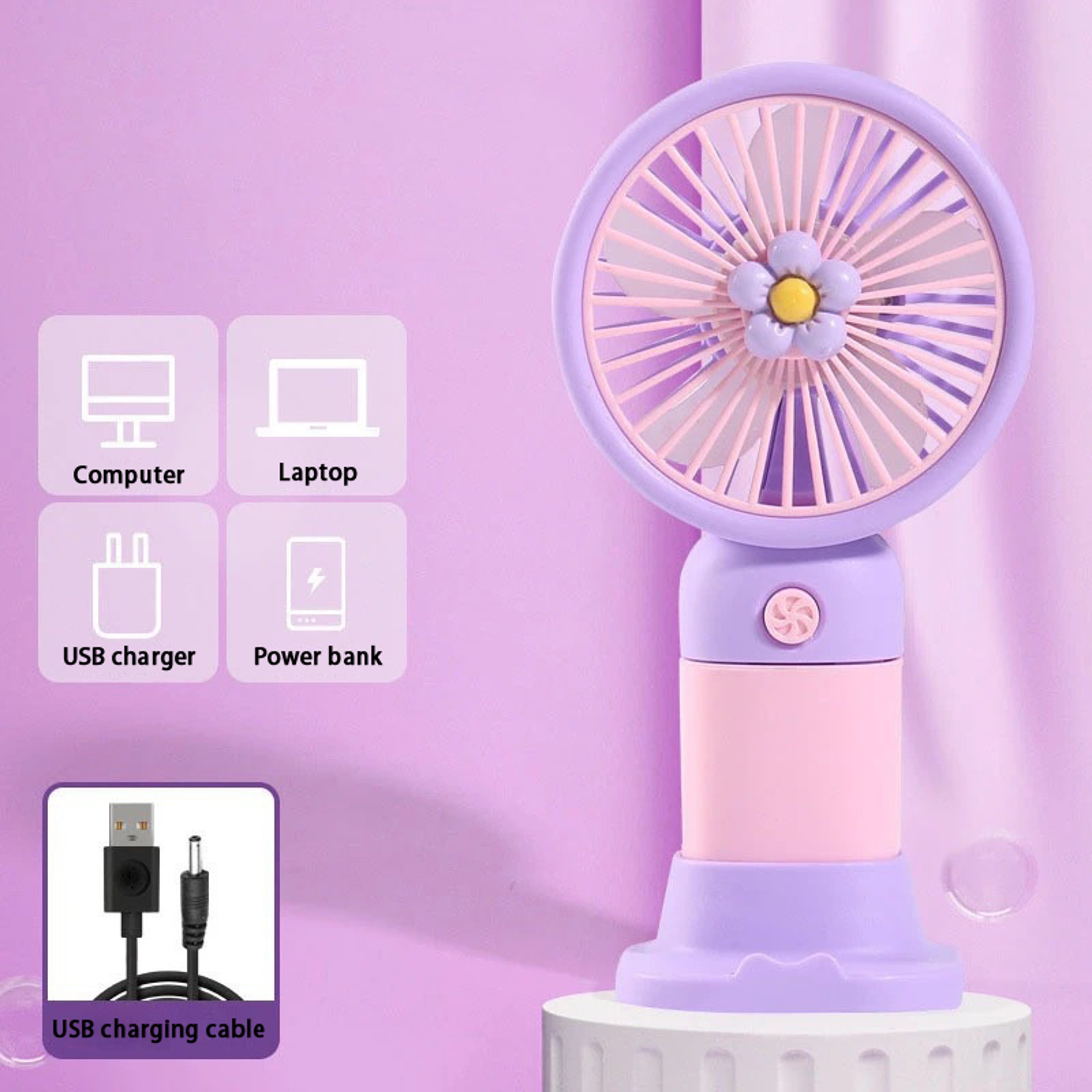 Portable Handheld Fan USB Rechargeable Mini Desk Fan for Travel, Office & Outdoor Cooling – view 13