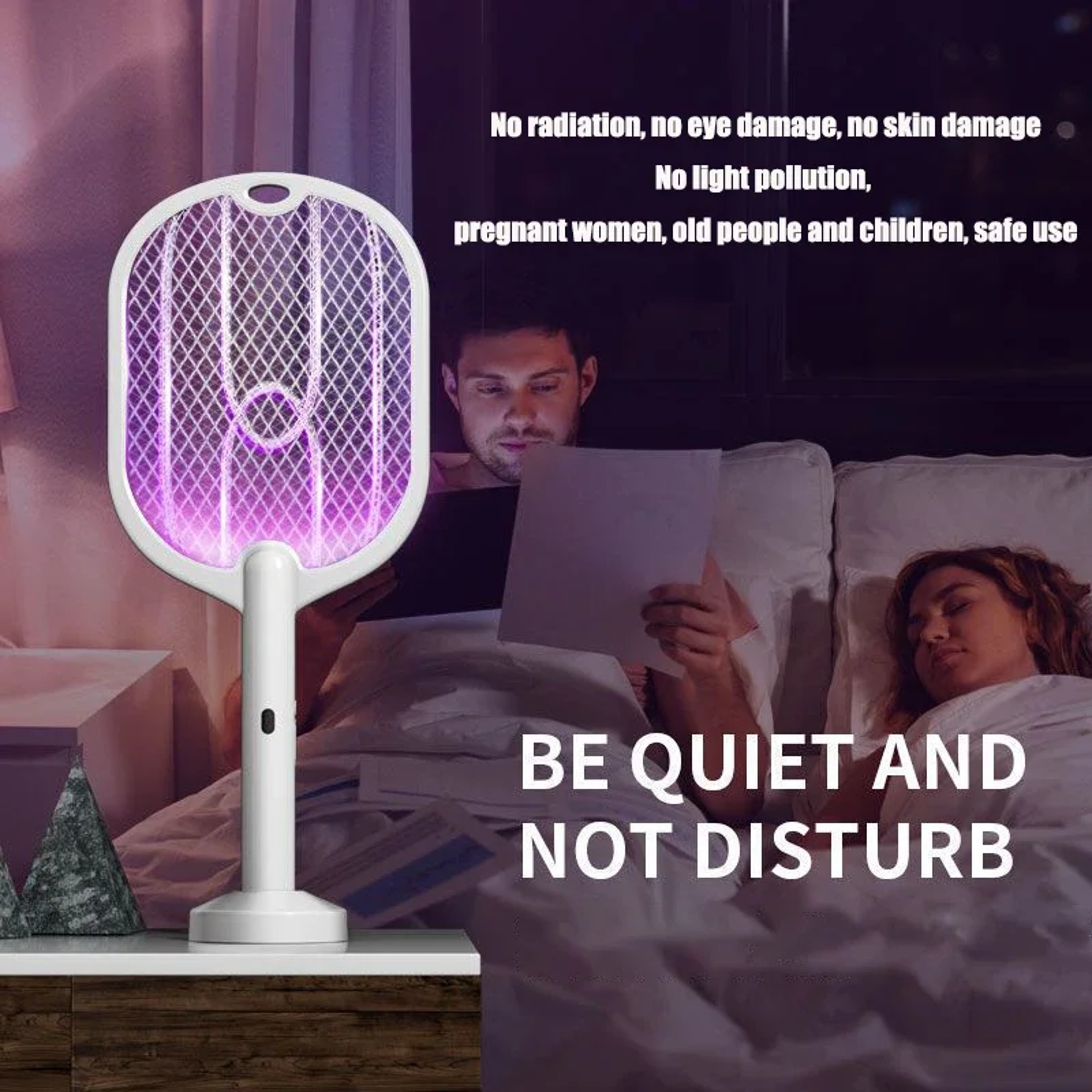 Electric Mosquito Swatter With Mosquito Killer Lamp  USB C Rechargeable Bug Zapper 4