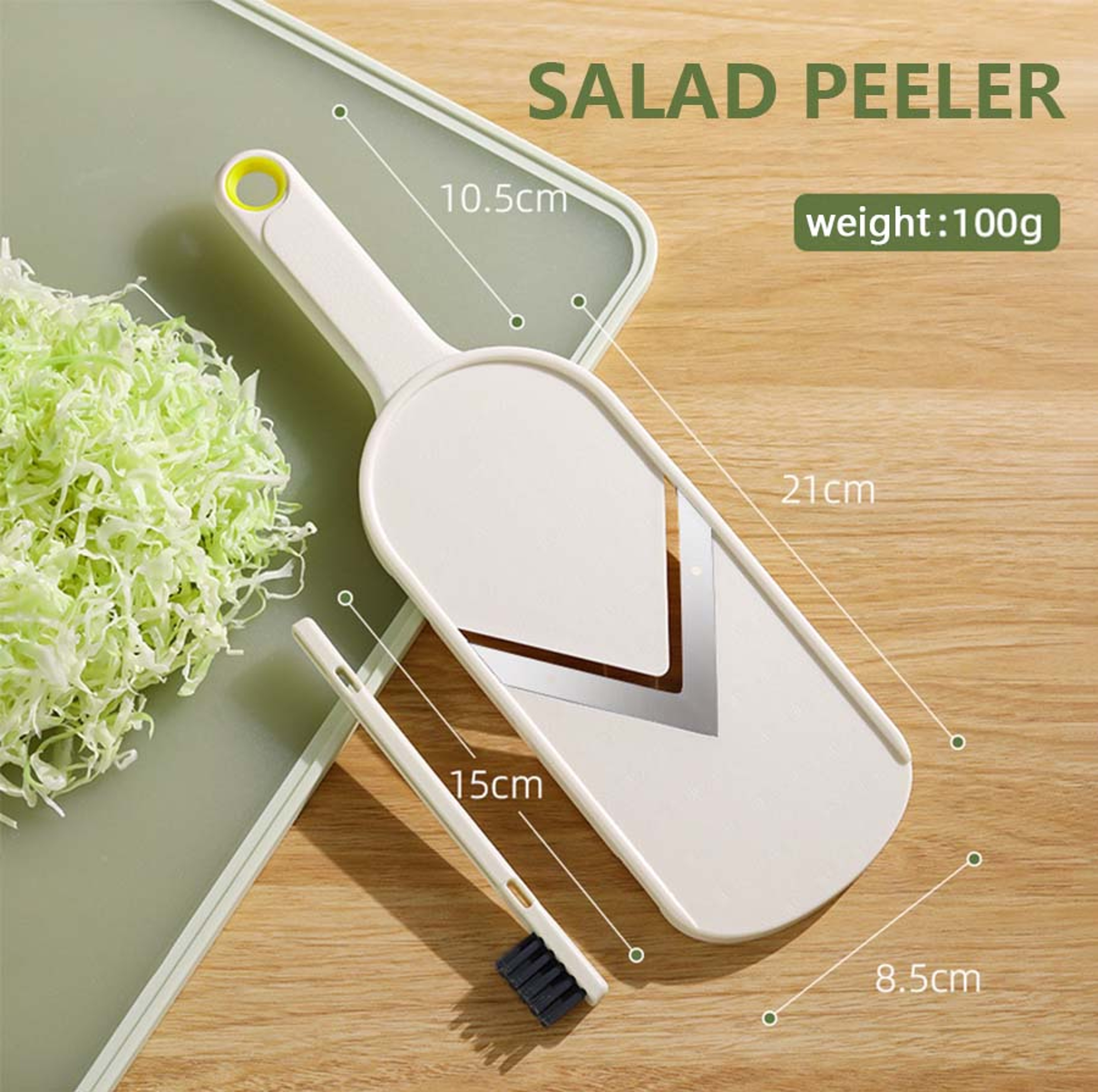 Fresh Slice Vegetable Shredder Handheld Mandoline Slicer With Stainless Steel Blade  Cleaning Brush 7