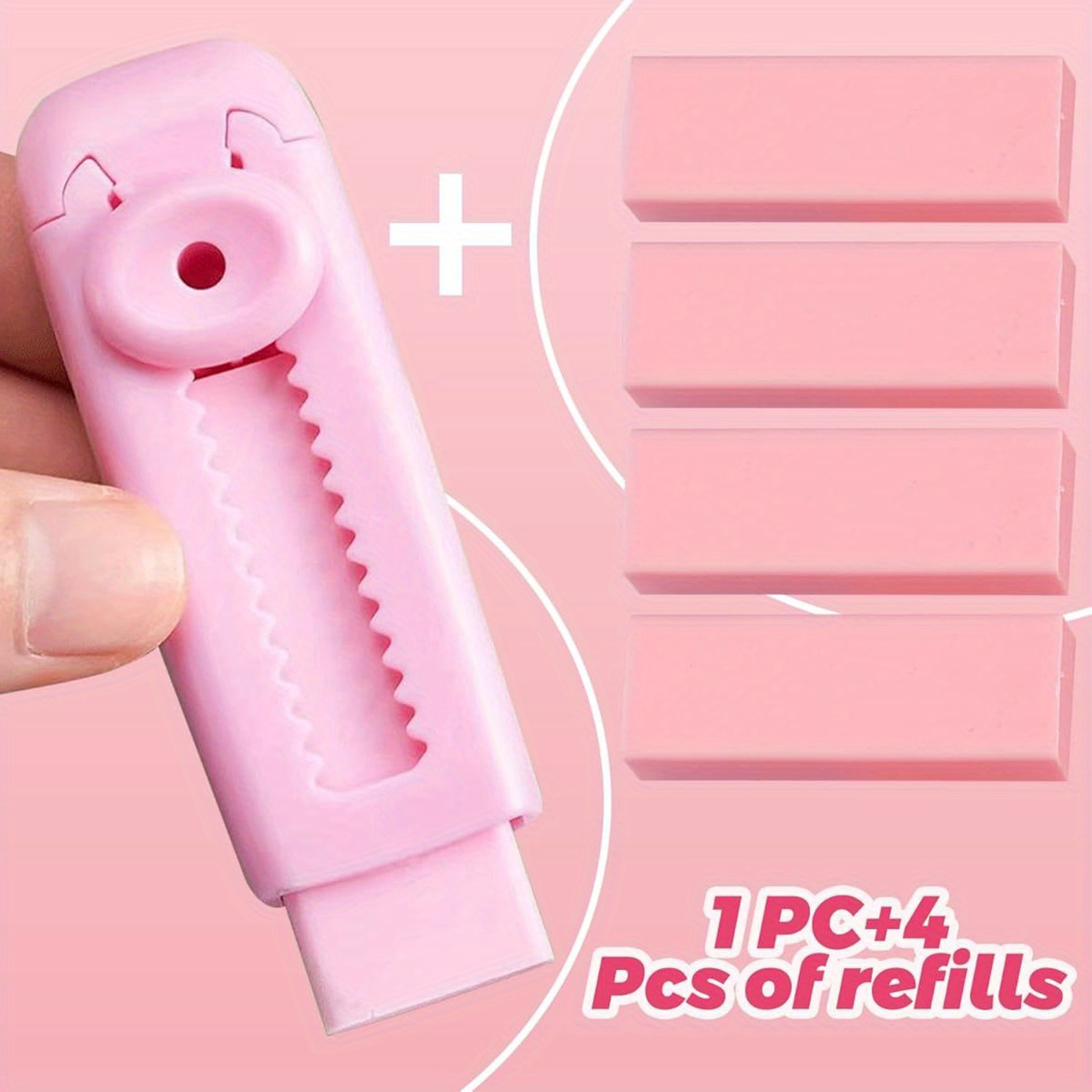 Adjustable Pencil Eraser Set Back To School Backpack Soft PVC Retractable Erasers For Students 5