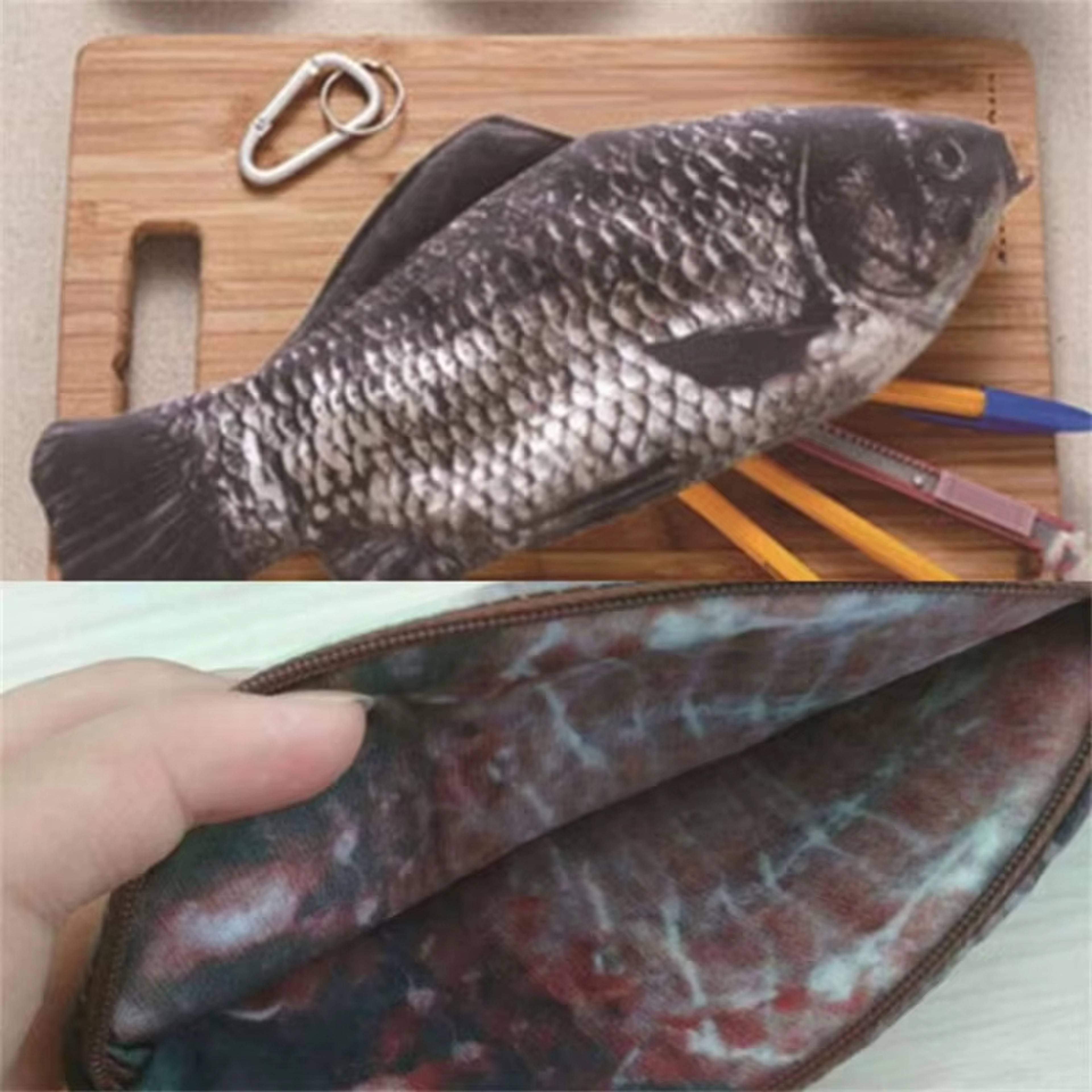 Funny Carp Fish Pencil Case with Zipper for School Supplies, back to school backpack Essentials – view 6