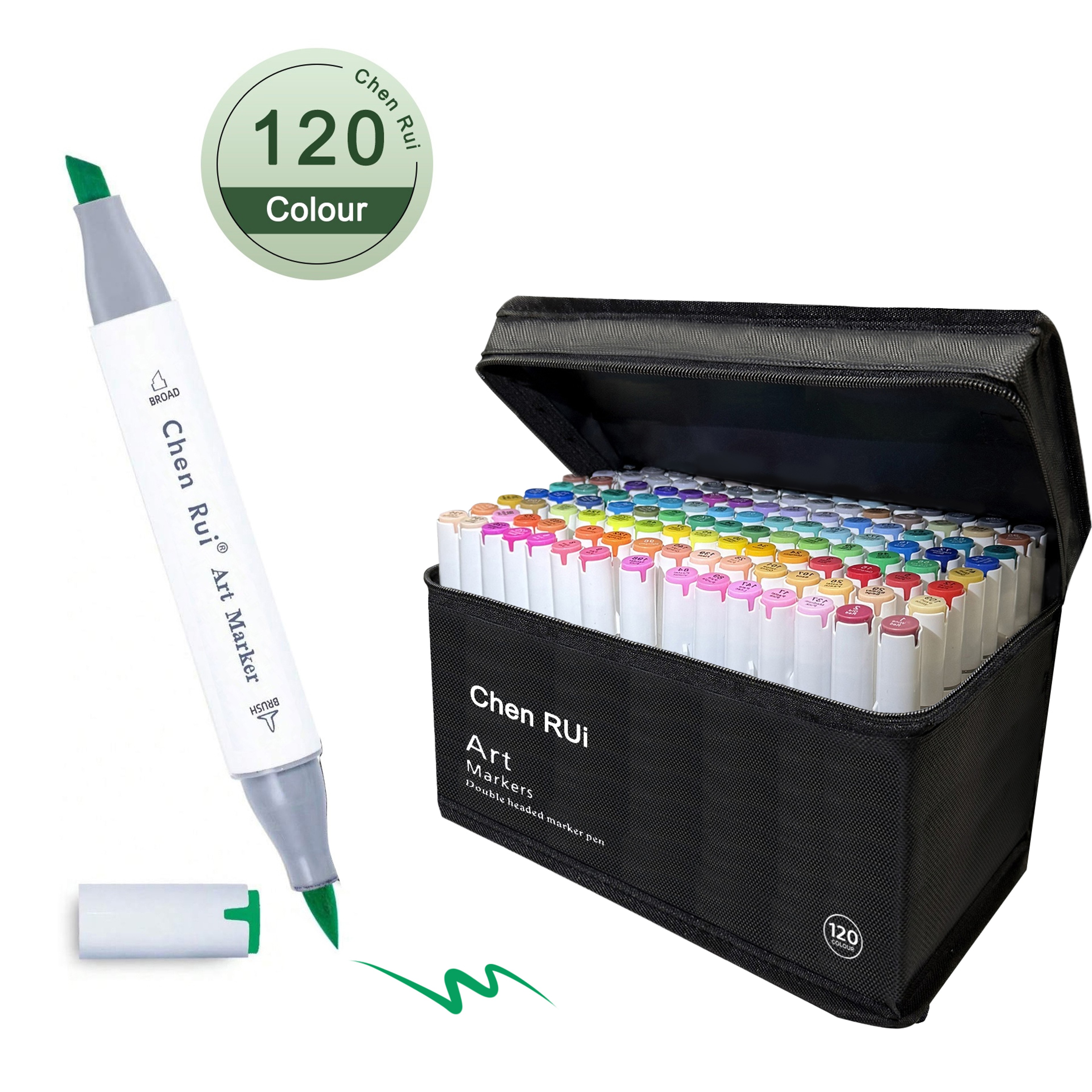 Color Alcohol Markers Set With Dual Tip Chisel  Fine Nibs For Drawing Sketching  Coloring 6