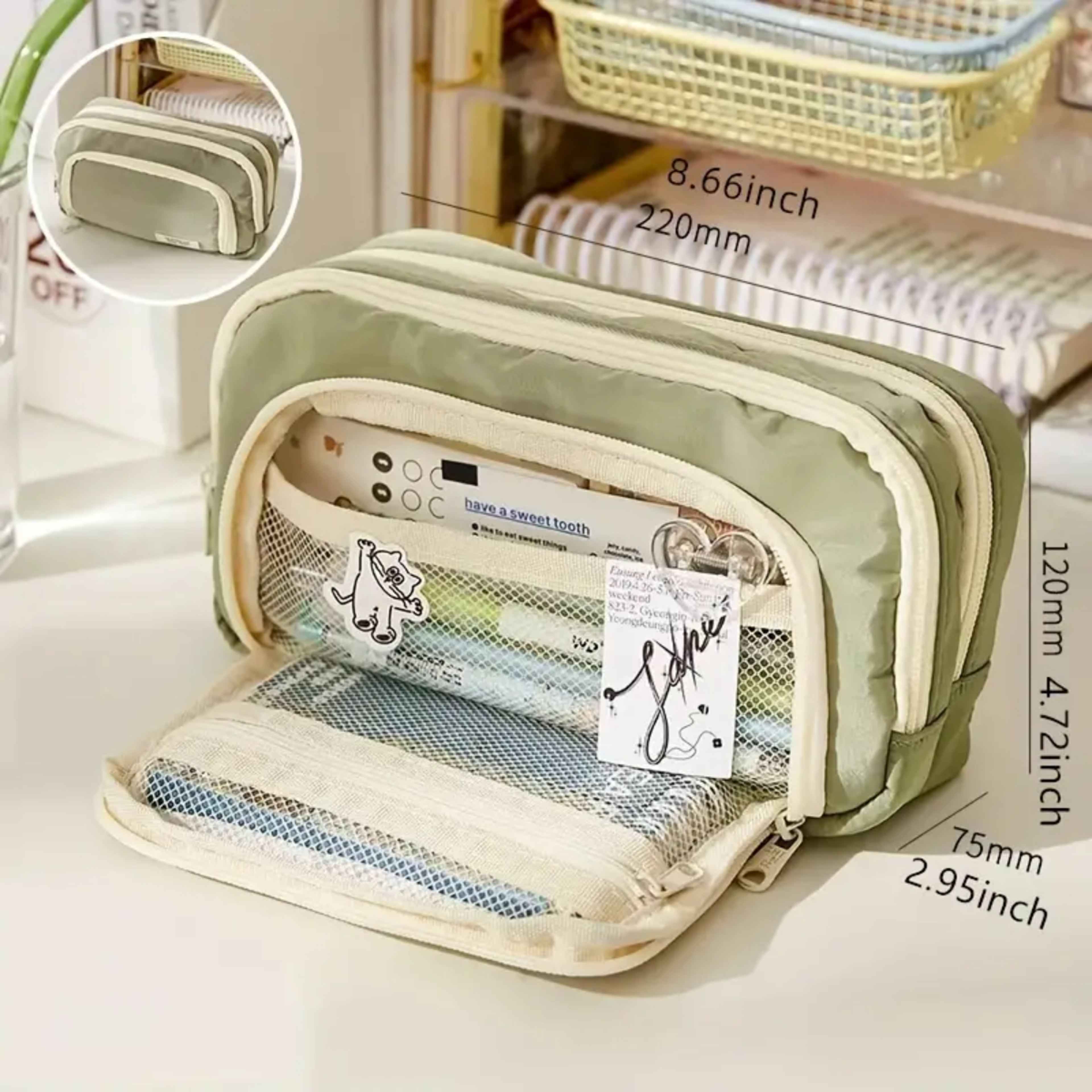 Large Capacity Pencil Case For School  Office Back To School Portable Pen Organizer Pouch 6