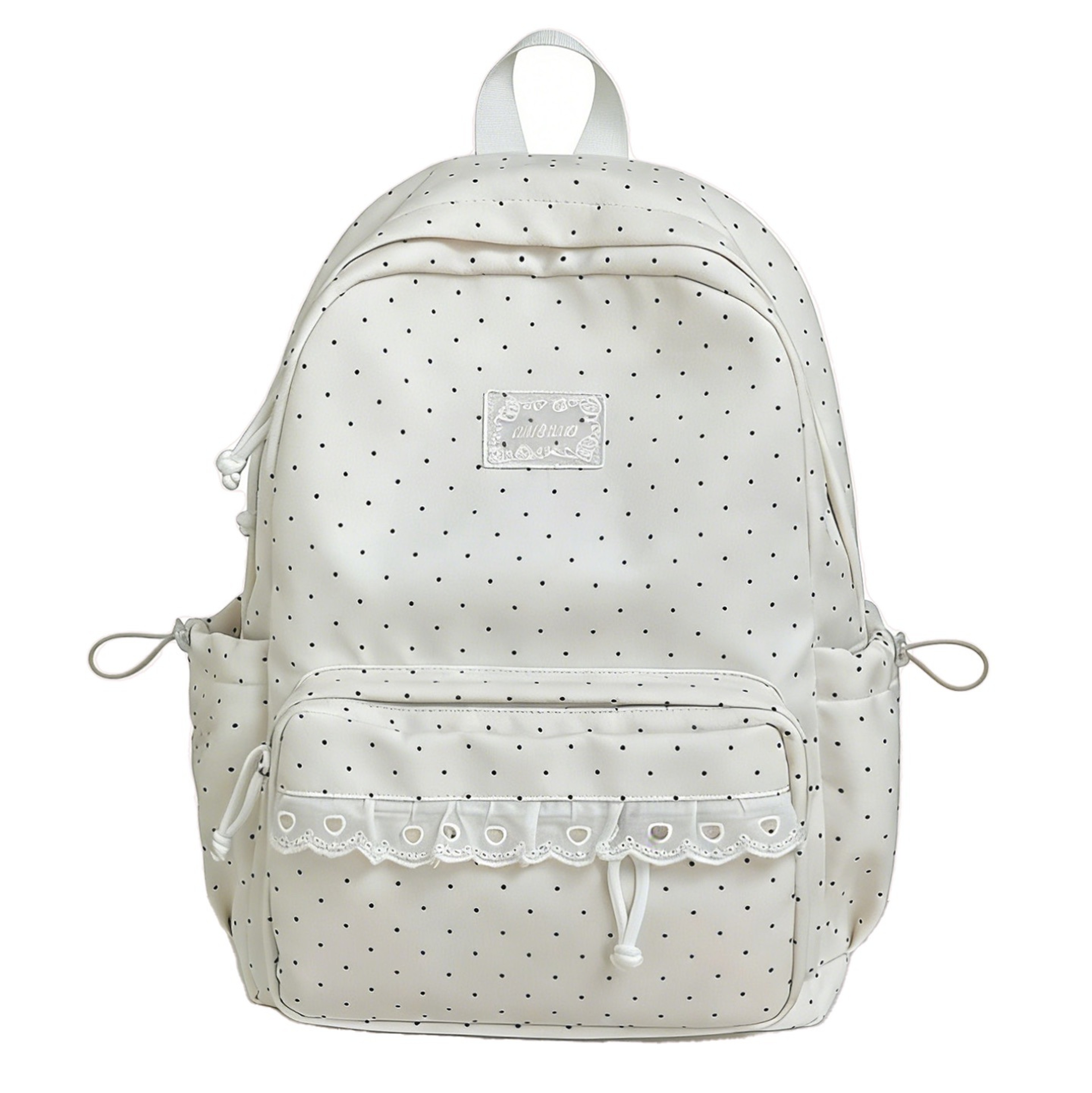 Back To School Korean Style Backpack For Women Cute Polka Dot Lightweight Nylon School Travel Bag 5