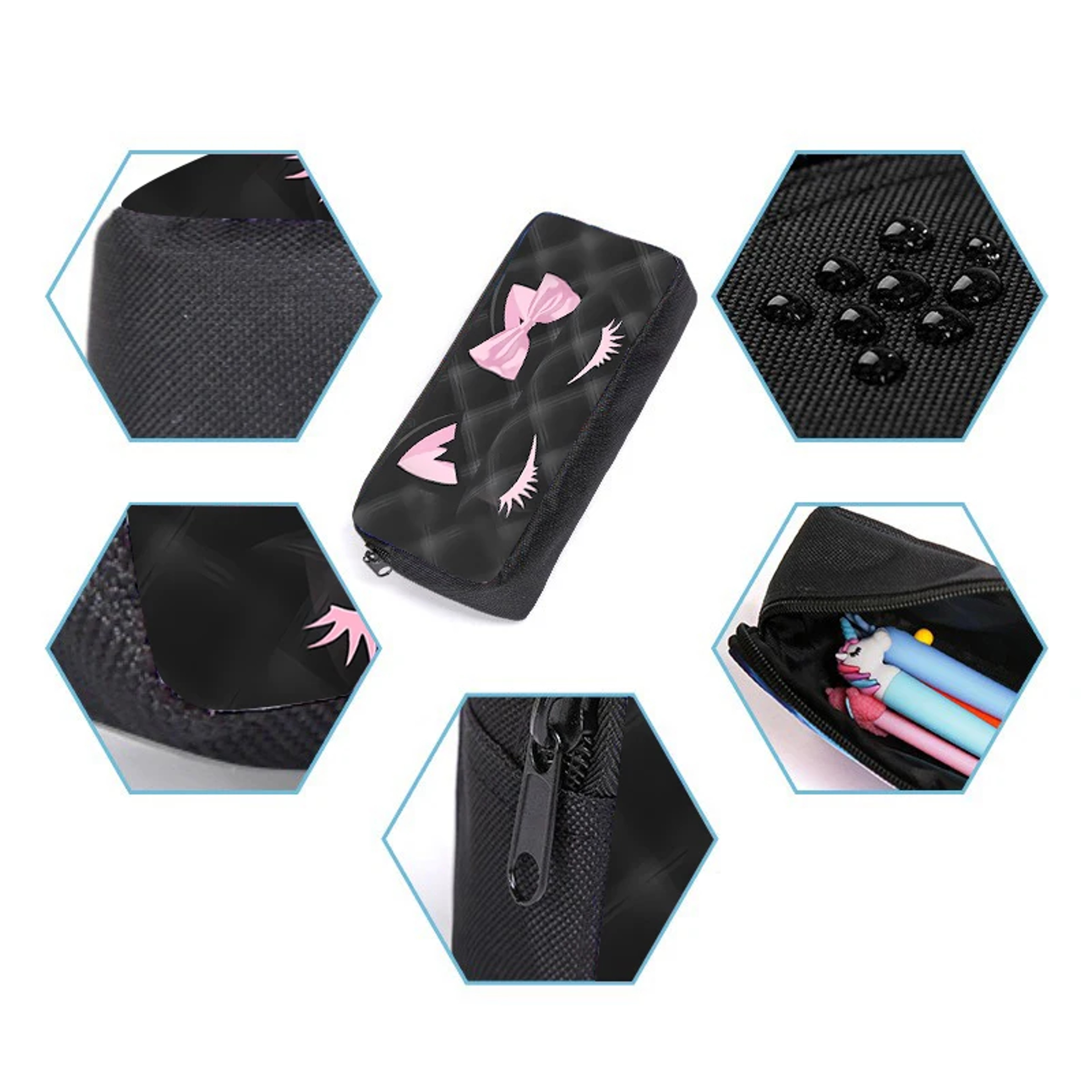 Pink Cat Kids Backpack Set For Back To School Cartoon School Backpack With Lunch Bag  Pencil Case 4