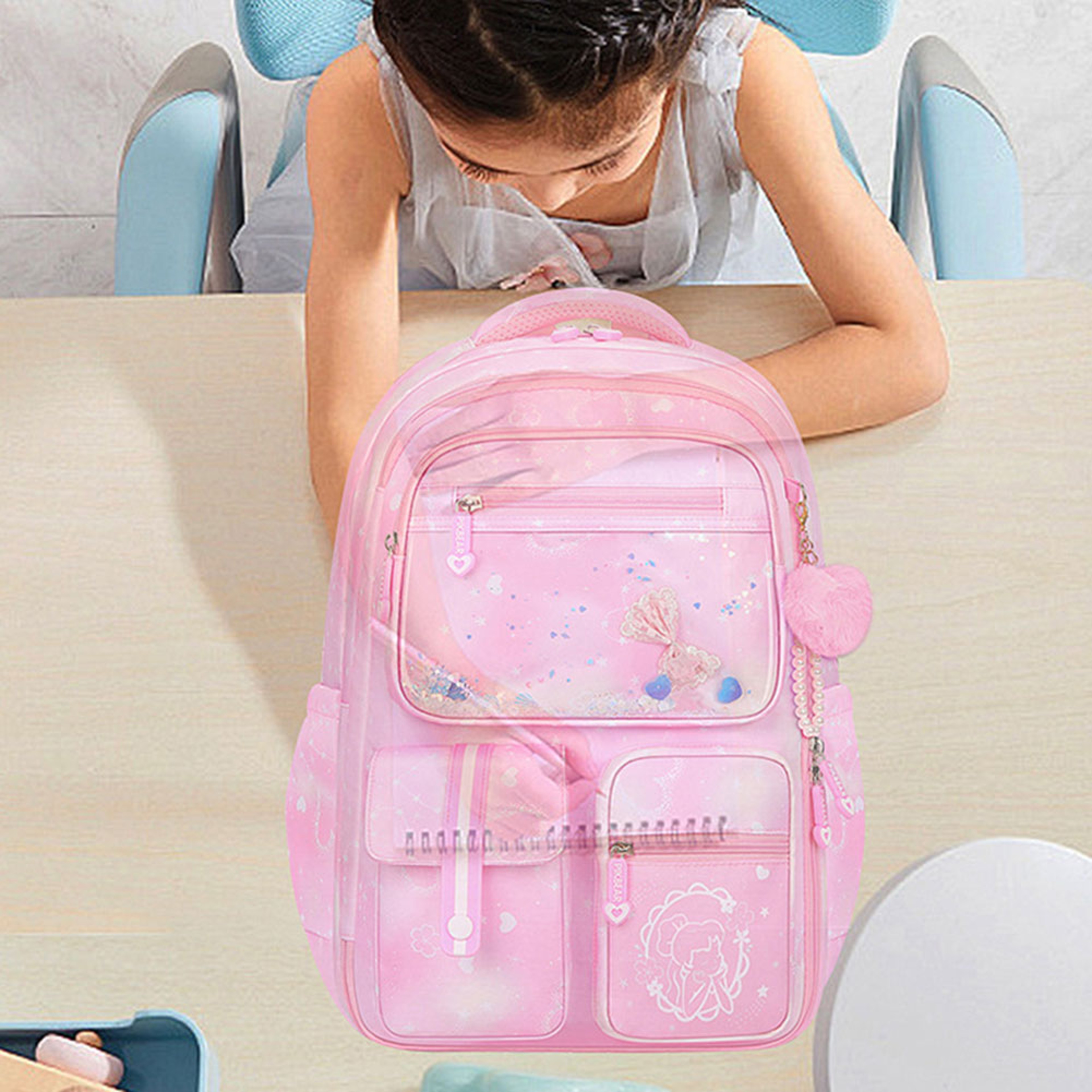 Kawaii School Backpack for Girls Back to School Waterproof Large Capacity College Bookbag – view 2