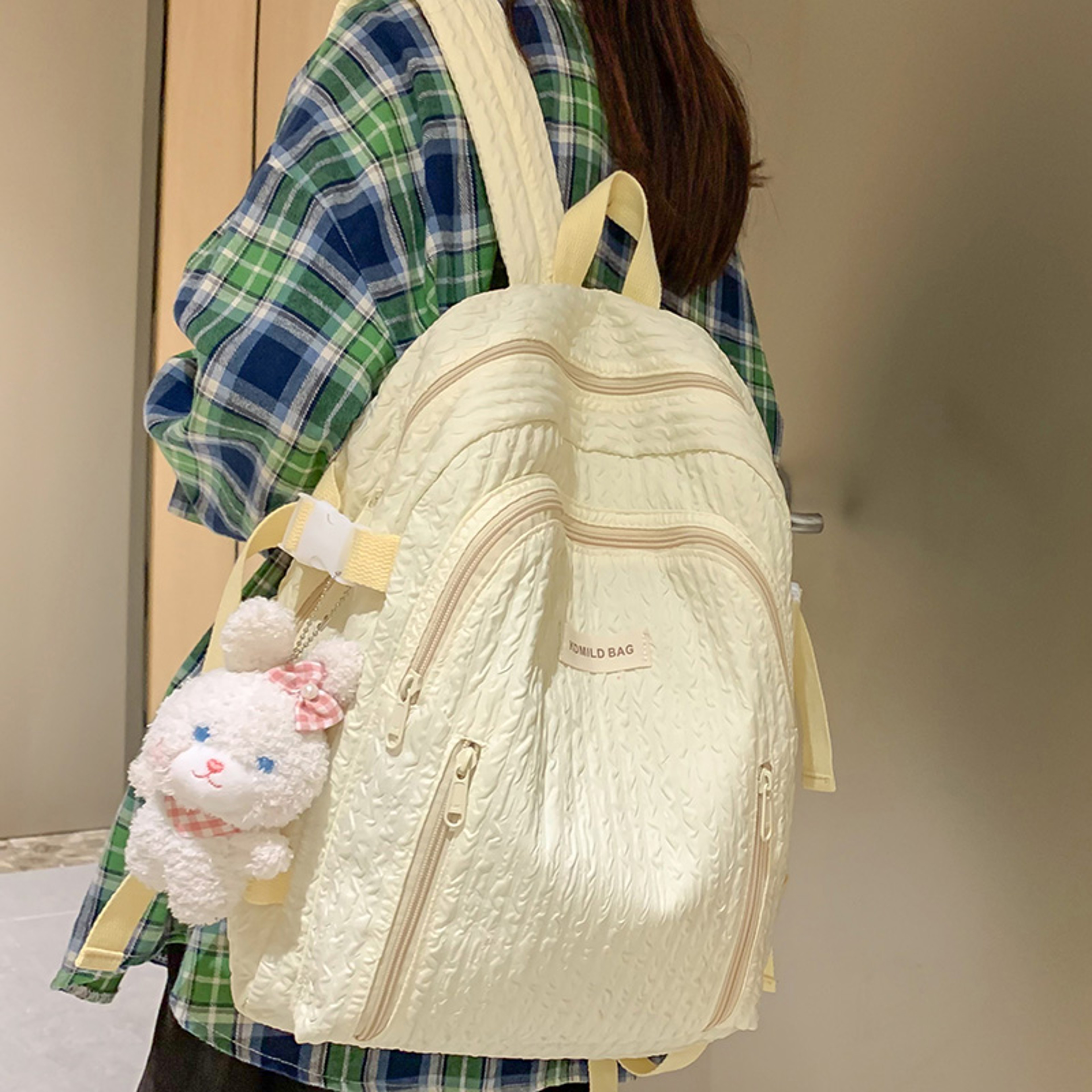 Cute Pink College Backpack Back To School Laptop Backpack For Women Kawaii Travel School Bag 1