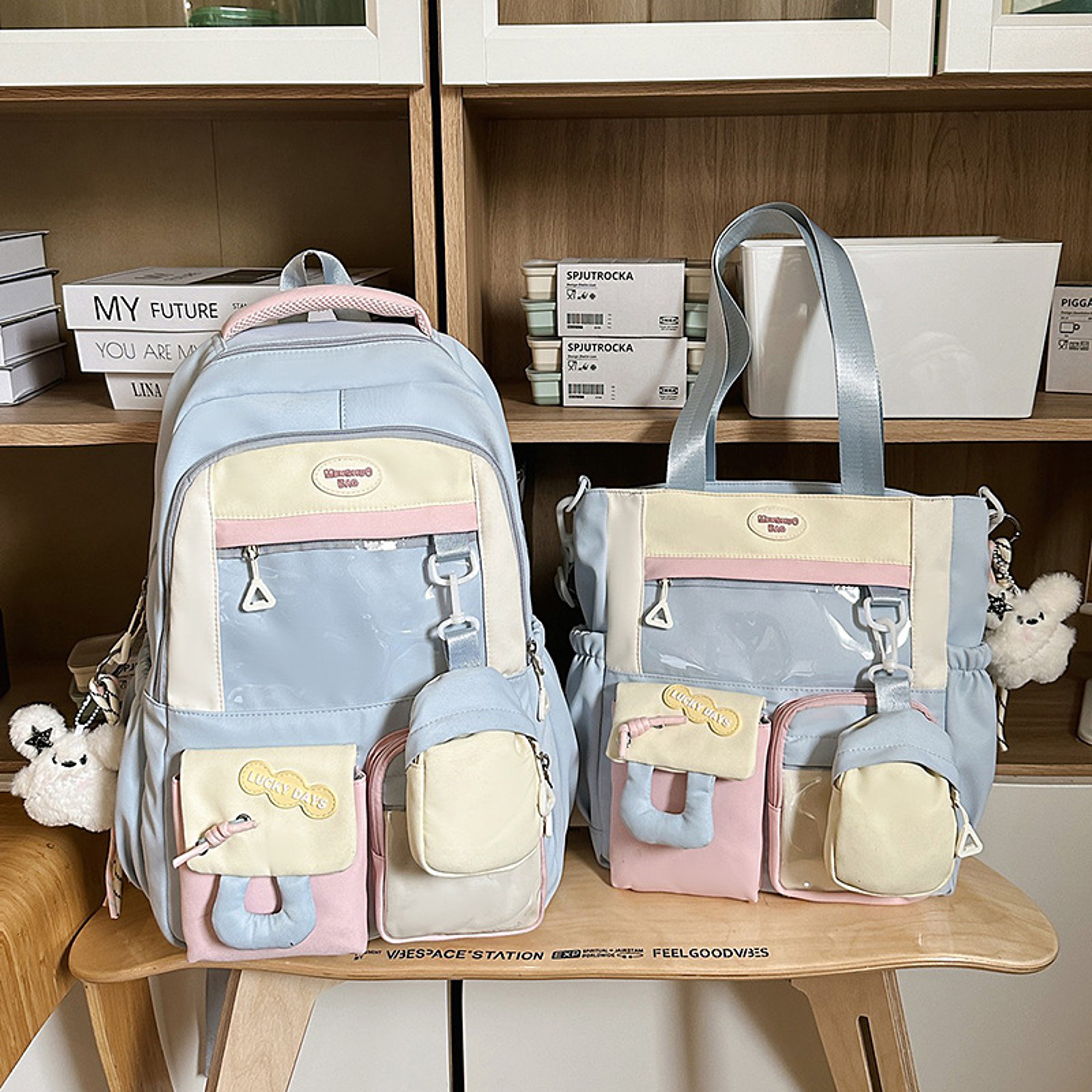 Kawaii Backpack For Teen Girls With Multi Pockets Back To School Student Bookbag 7
