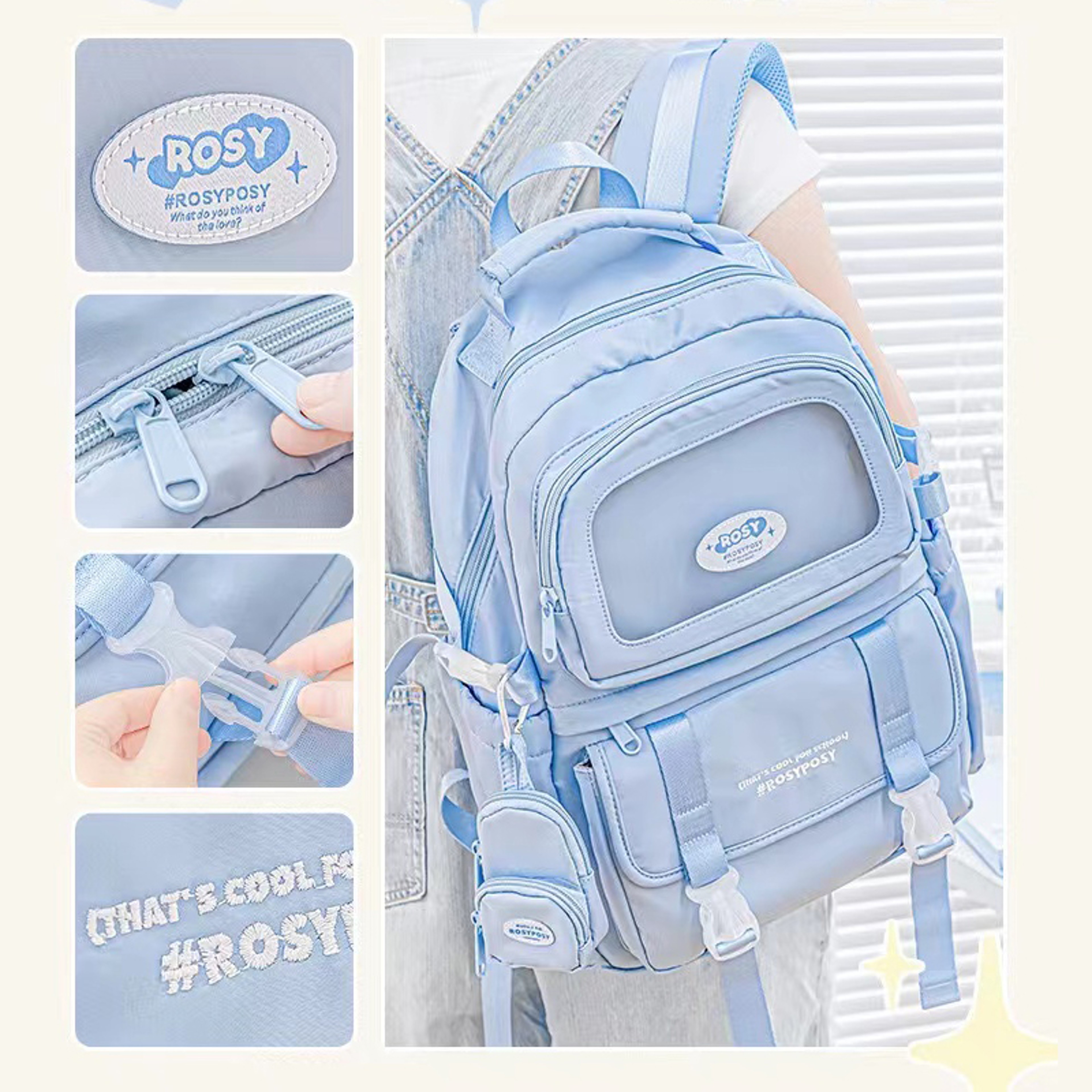 Back to School Cream Style Large Capacity Backpack for Girls Laptop School Backpack – view 4