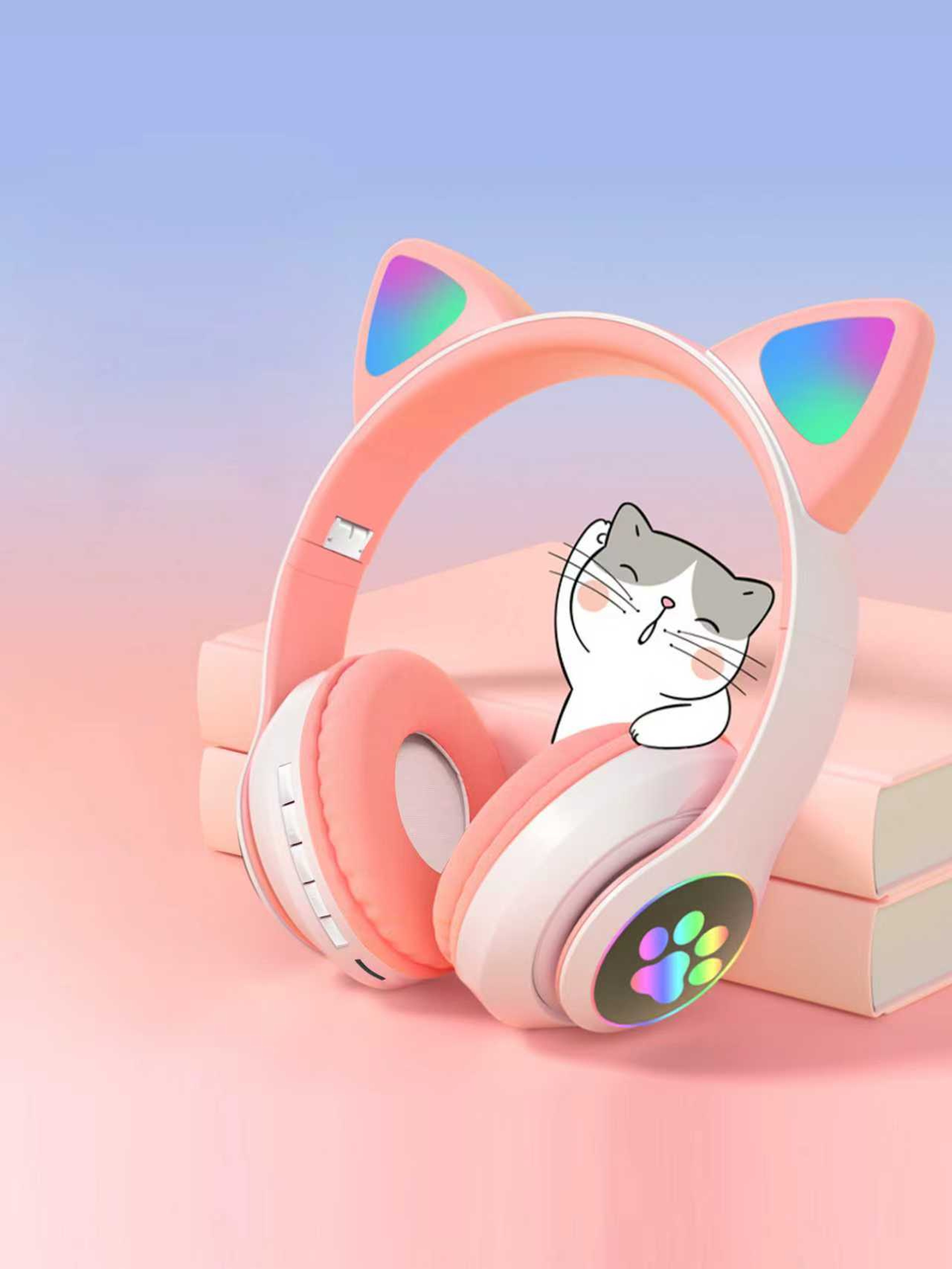 Cat Ear Bluetooth Headphones with LED Lights Wireless Gaming Headset and HD Mic – view 4