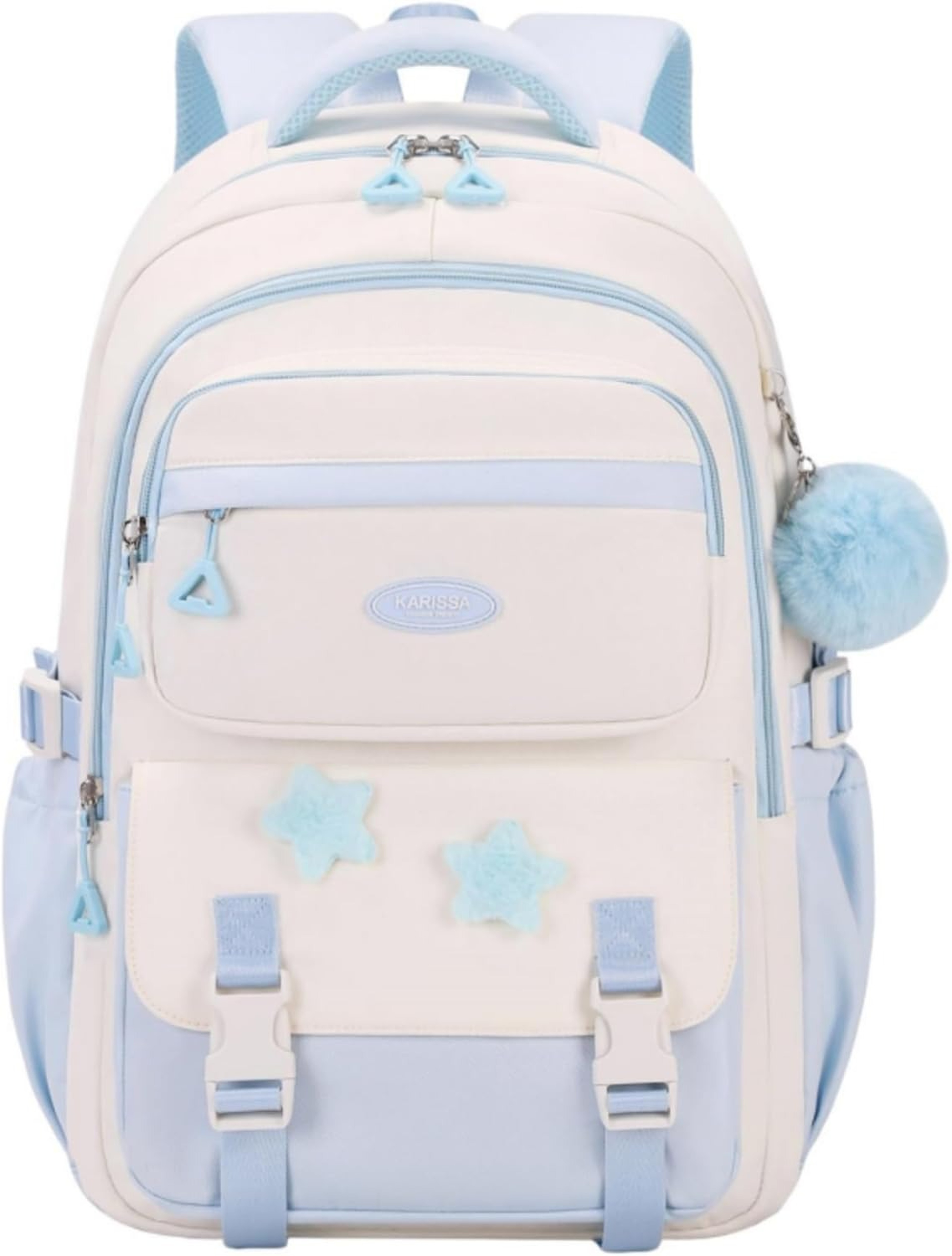 Cute girls school backpack with Star Pins & Furry Charm, back to school backpack for Teen Girls – view 7
