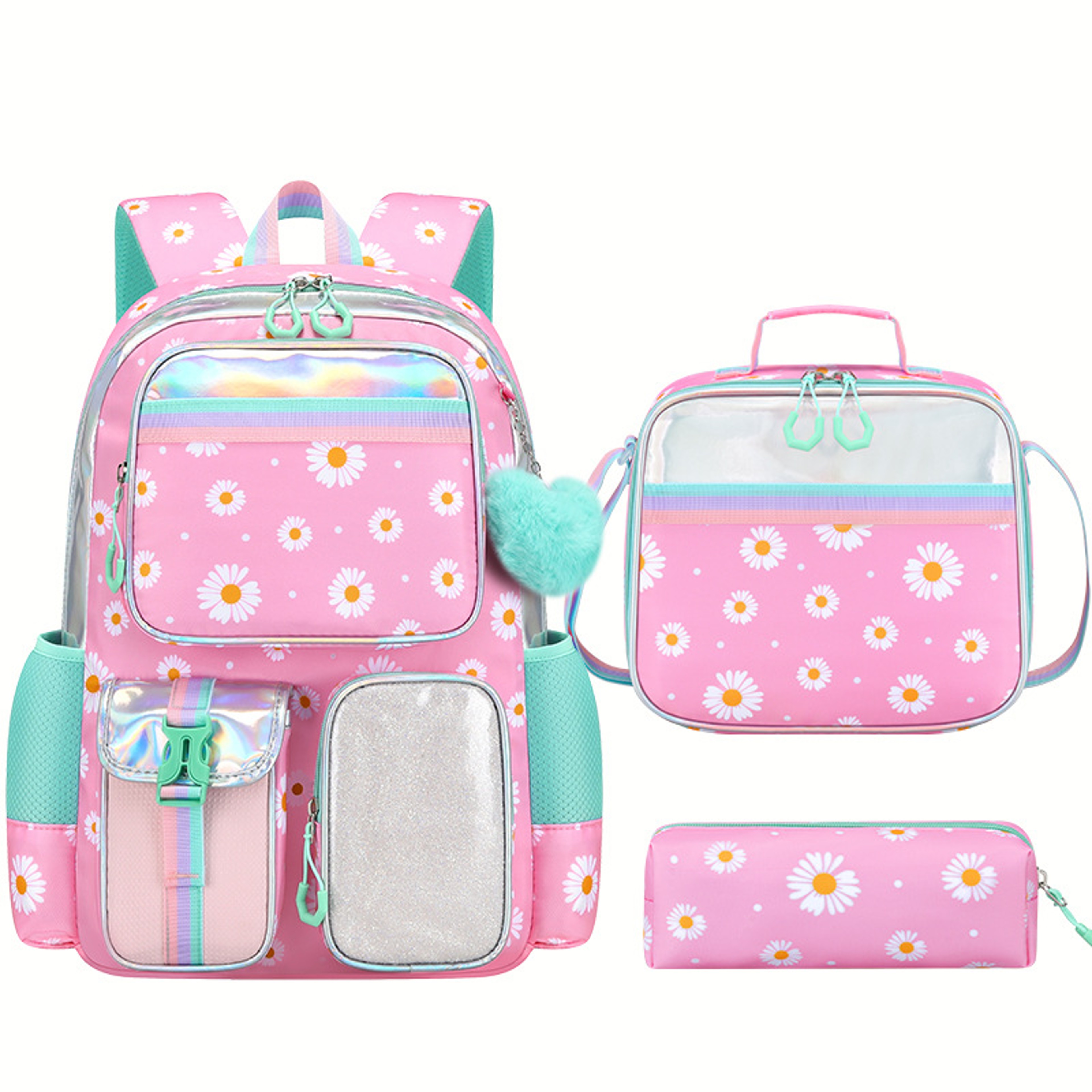 Cute Bunny Back To School Backpack Kawaii Girls School Backpack Set With Handbag  Pencil Case 4