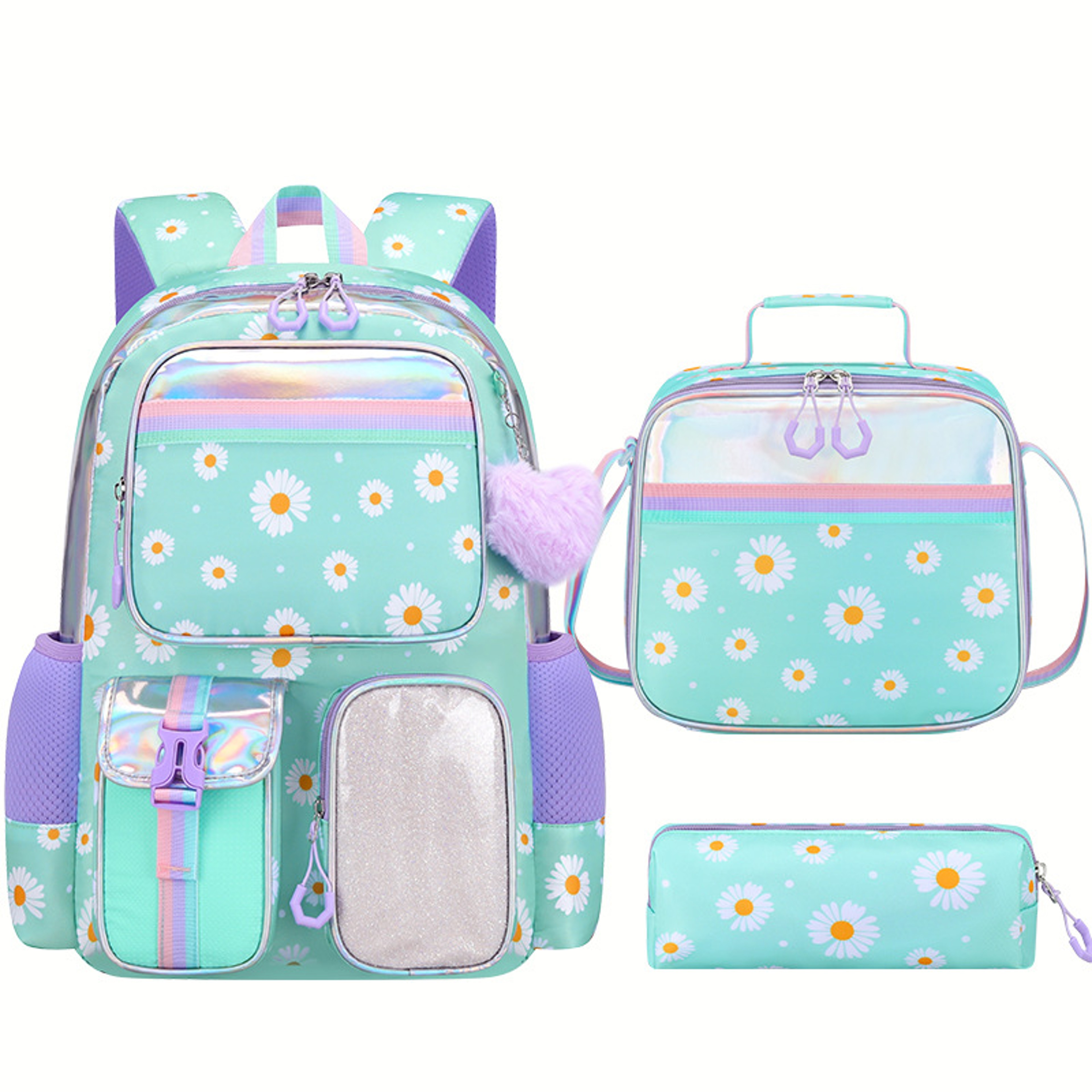 Cute Bunny Back To School Backpack Kawaii Girls School Backpack Set With Handbag  Pencil Case 7
