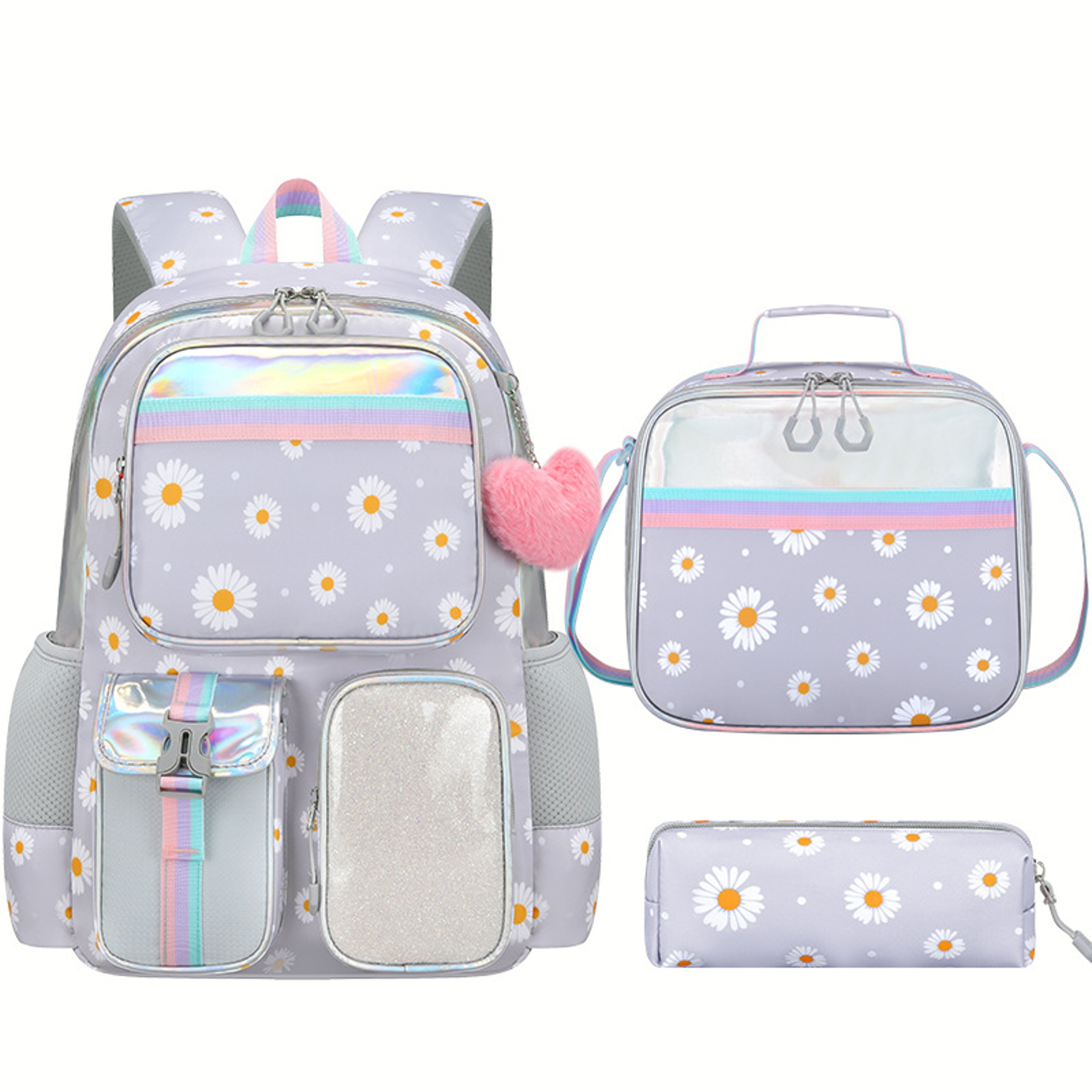 Cute Bunny Back To School Backpack Kawaii Girls School Backpack Set With Handbag  Pencil Case 8