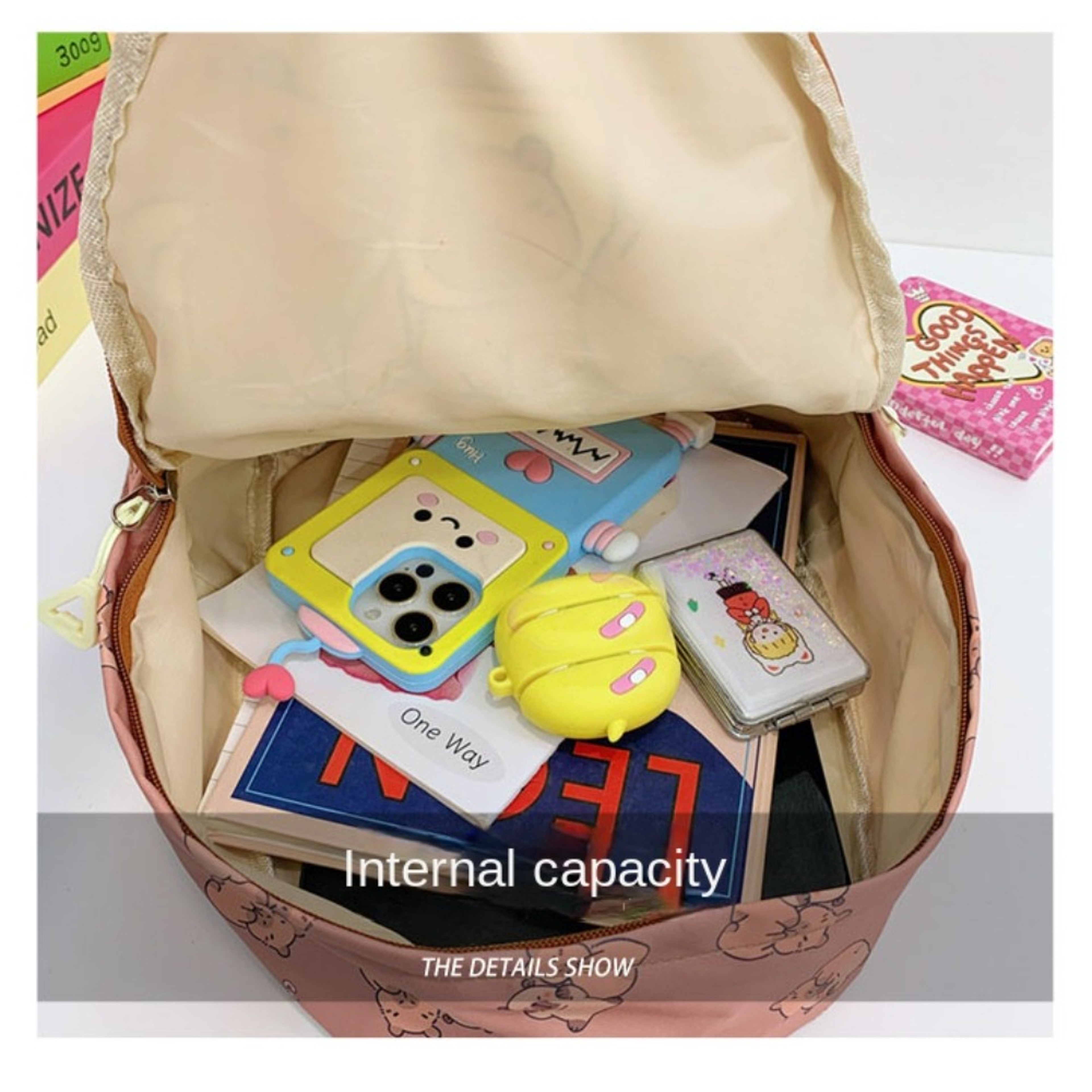Capybara Large Capacity Cute School Backpack For Girls Back To School Backpack Lightweight Cartoon  1