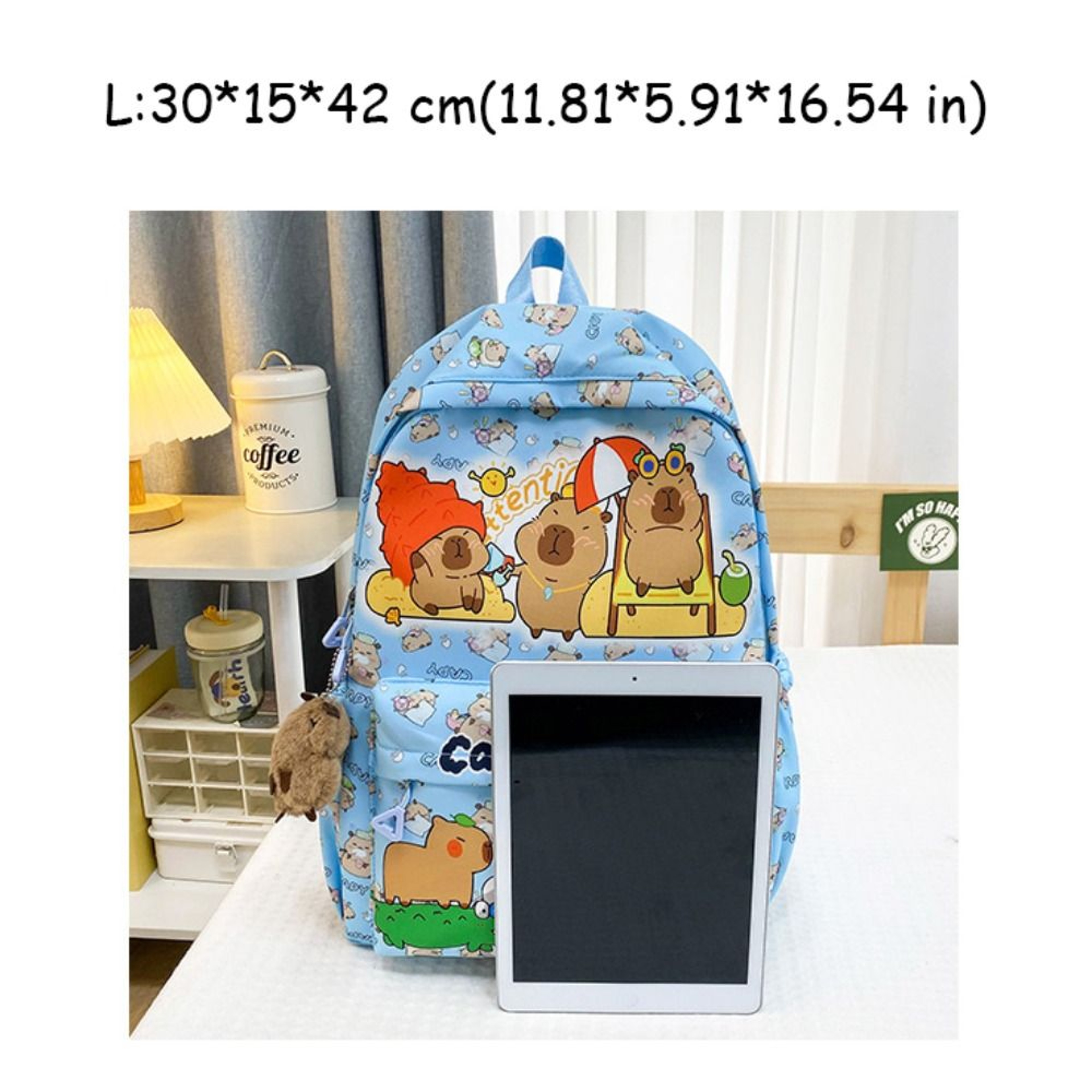 Capybara Large Capacity Cute School Backpack For Girls Back To School Backpack Lightweight Cartoon  3