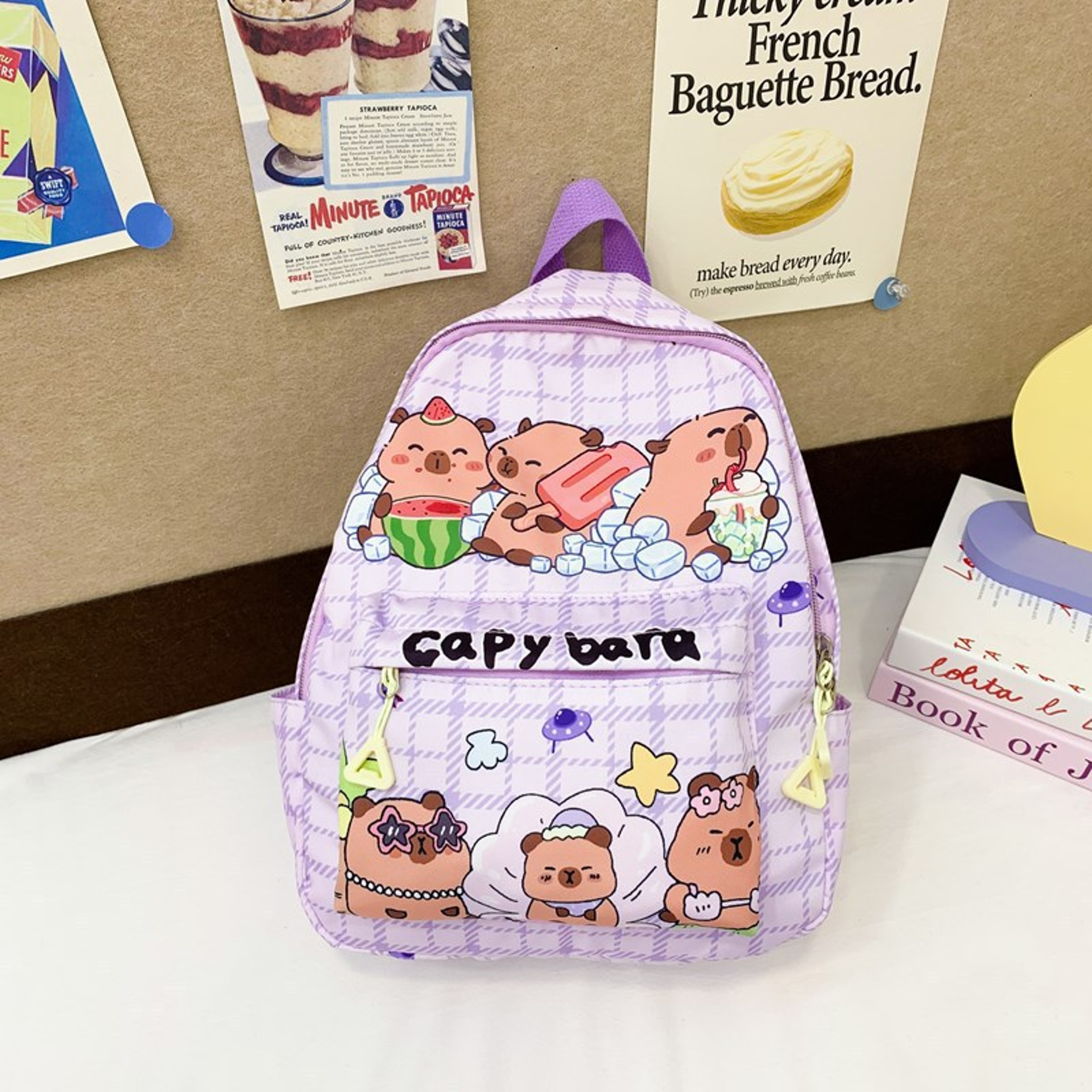 Capybara Large Capacity Cute School Backpack For Girls Back To School Backpack Lightweight Cartoon  5