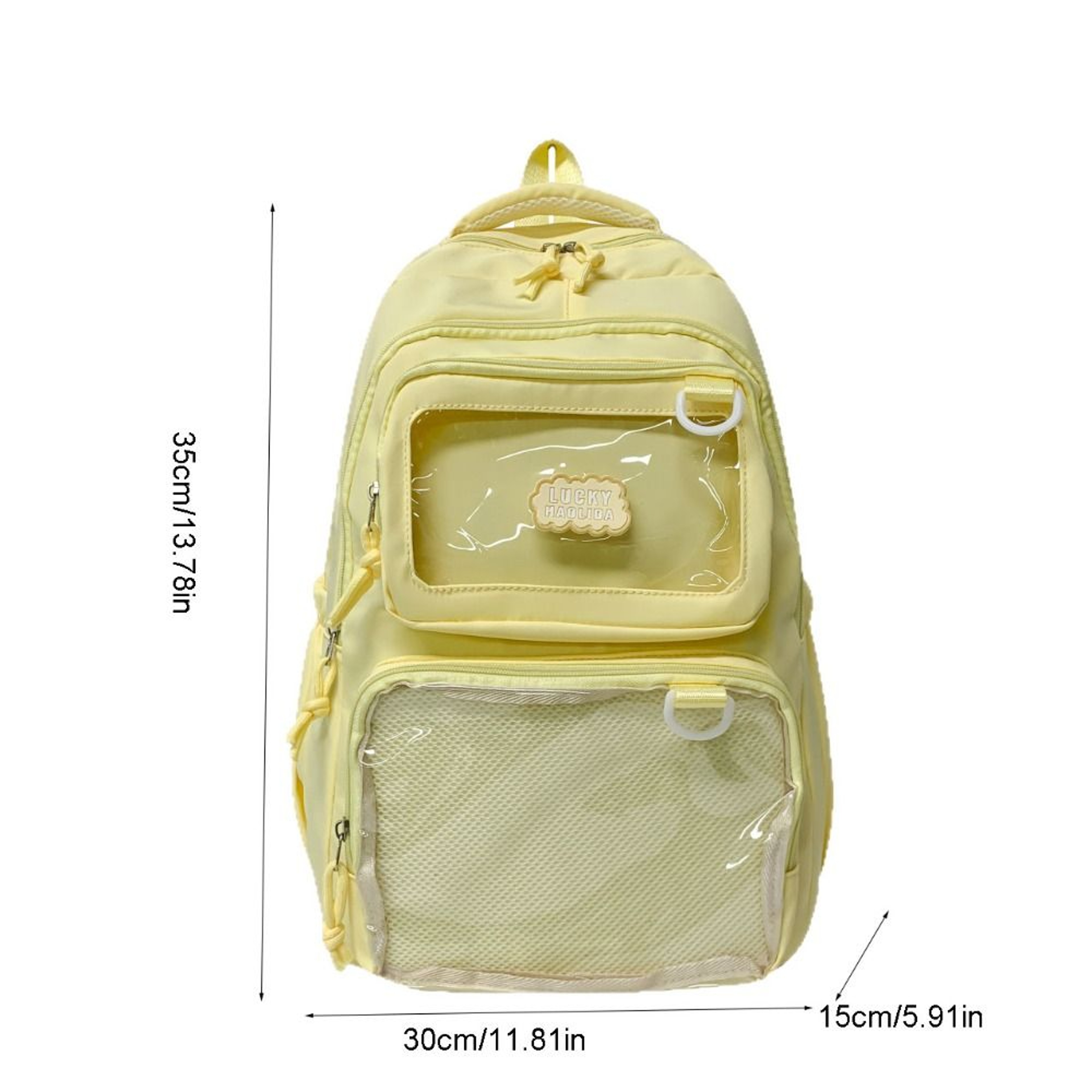 Large Capacity Ita Backpack with Pin Display Window, back to school backpack, Durable Nylon School Daypack – view 6