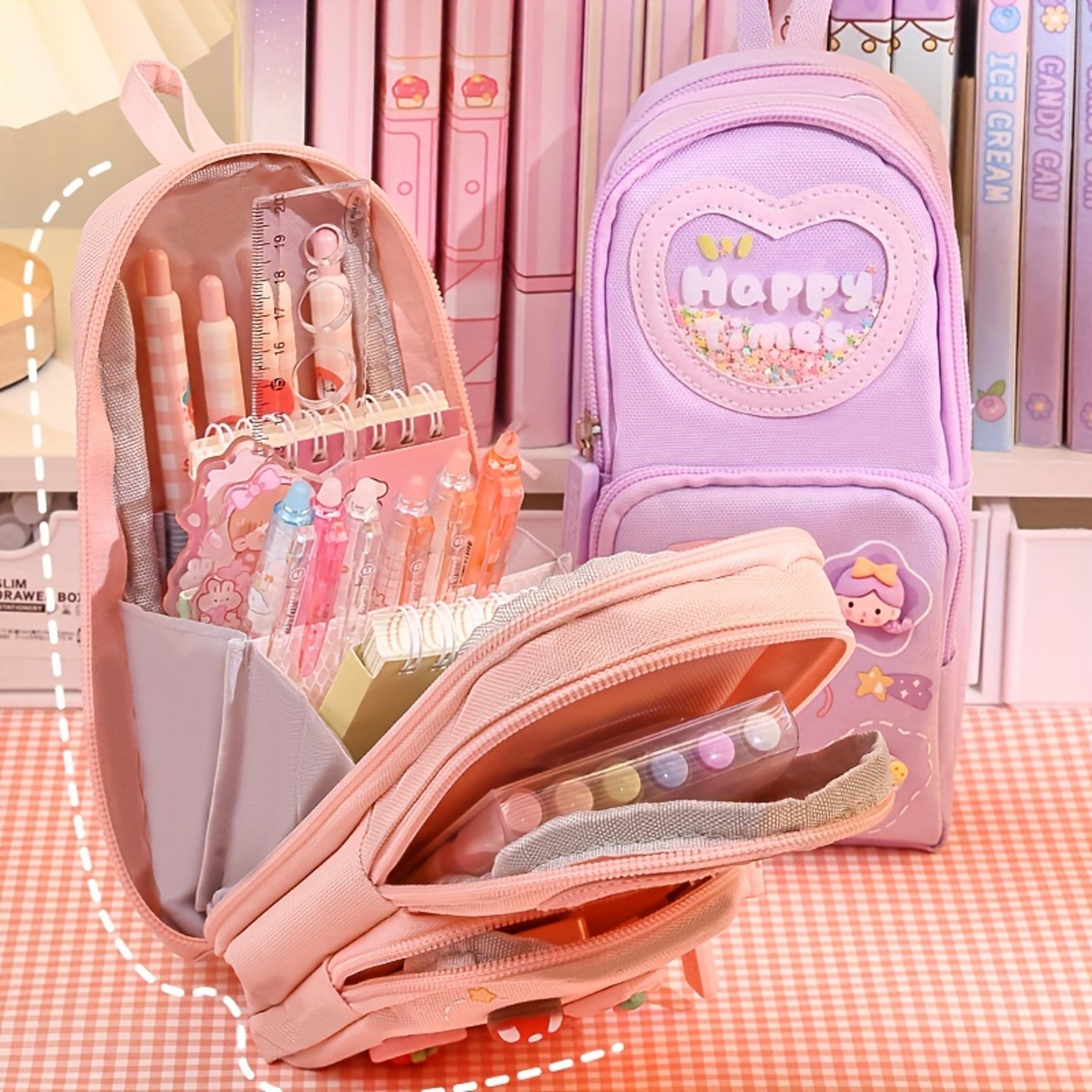 Cute Large Capacity Pencil Case with Multi Compartment Design Kawaii Stationery Organizer – view 4