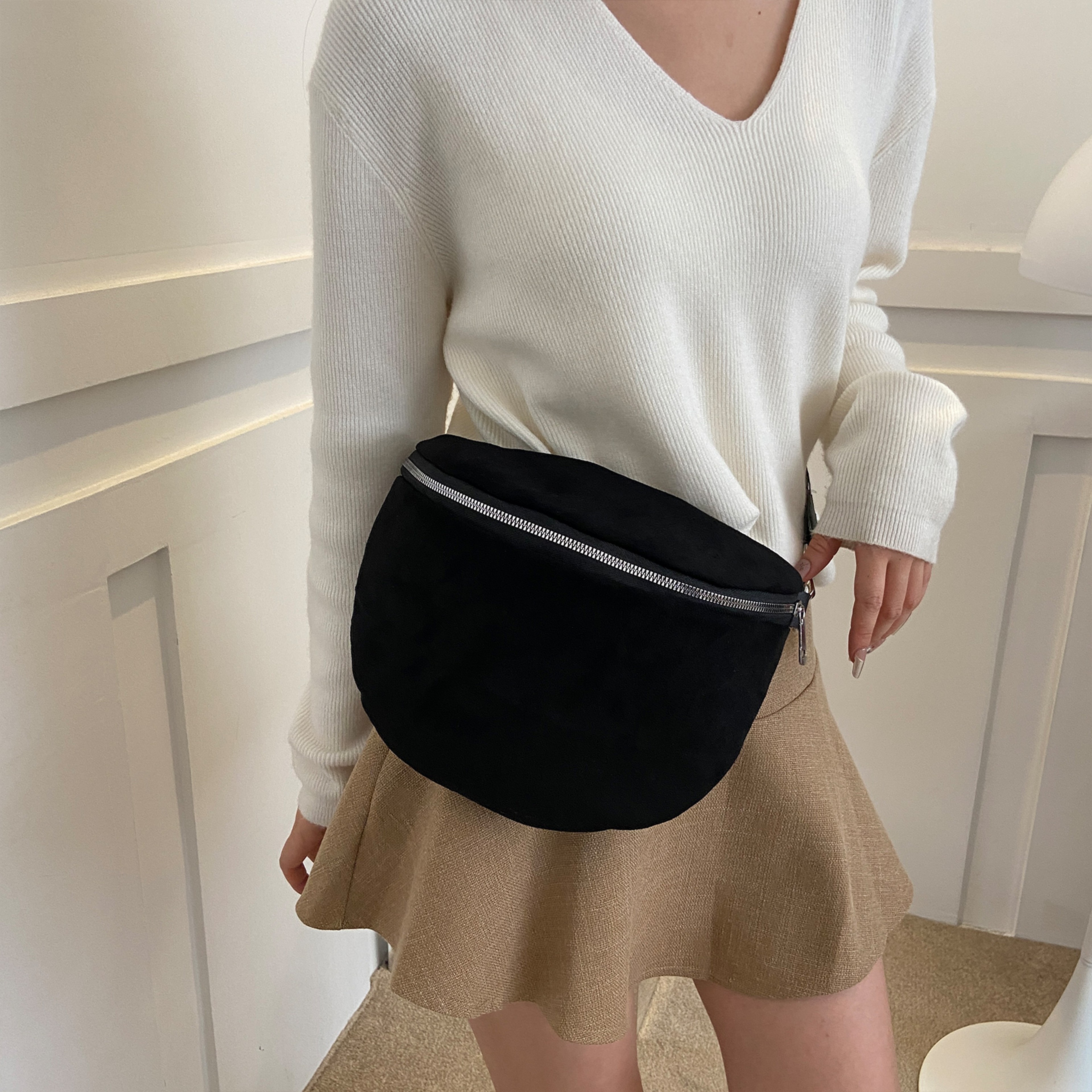 Urban Chic Back To School Backpack Womens Crossbody Bag  PU Leather Chest Bag With Adjustable Strap 1