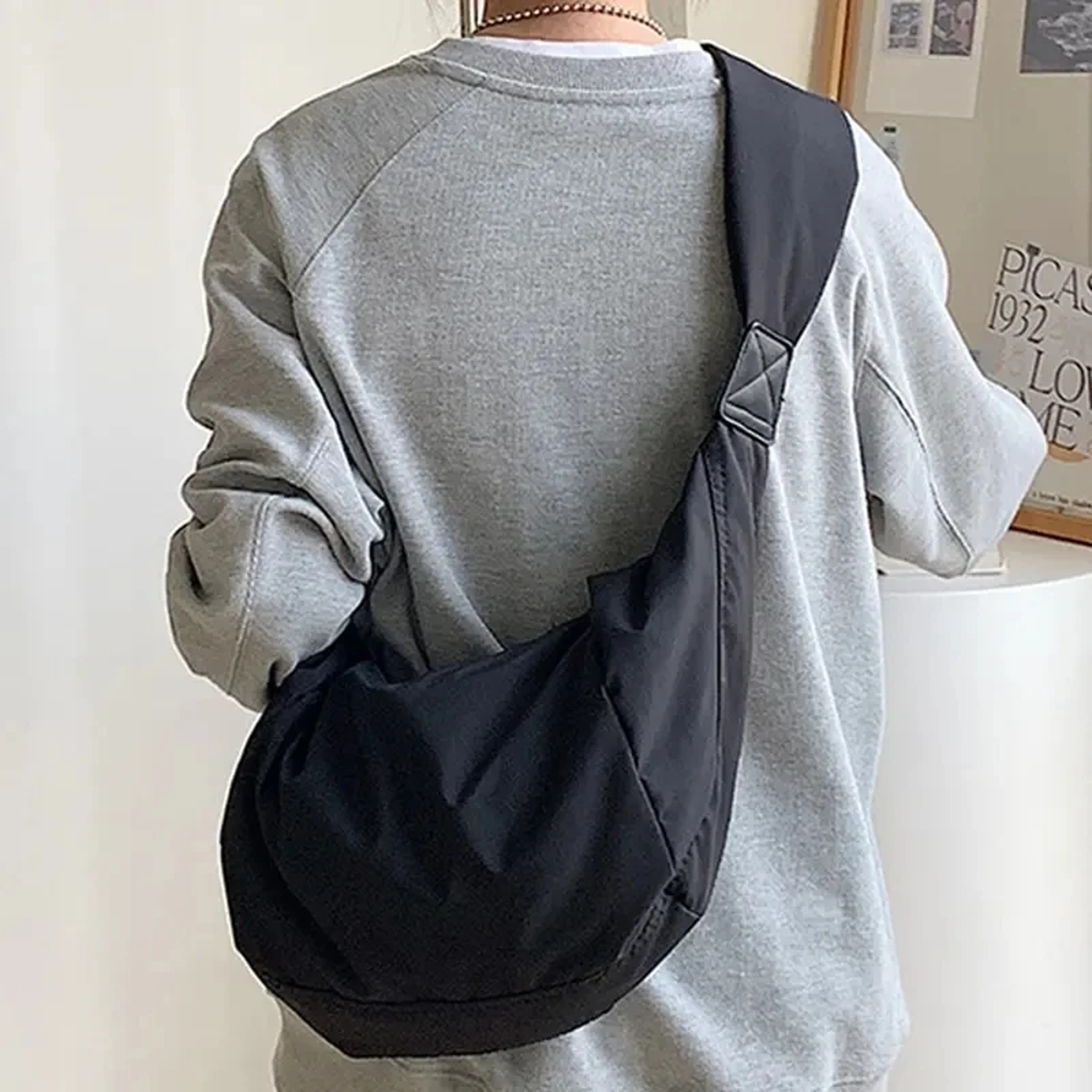 UrbanEase Back To School Backpack Large Capacity Nylon Shoulder Bag Hobo Crossbody Tote 5