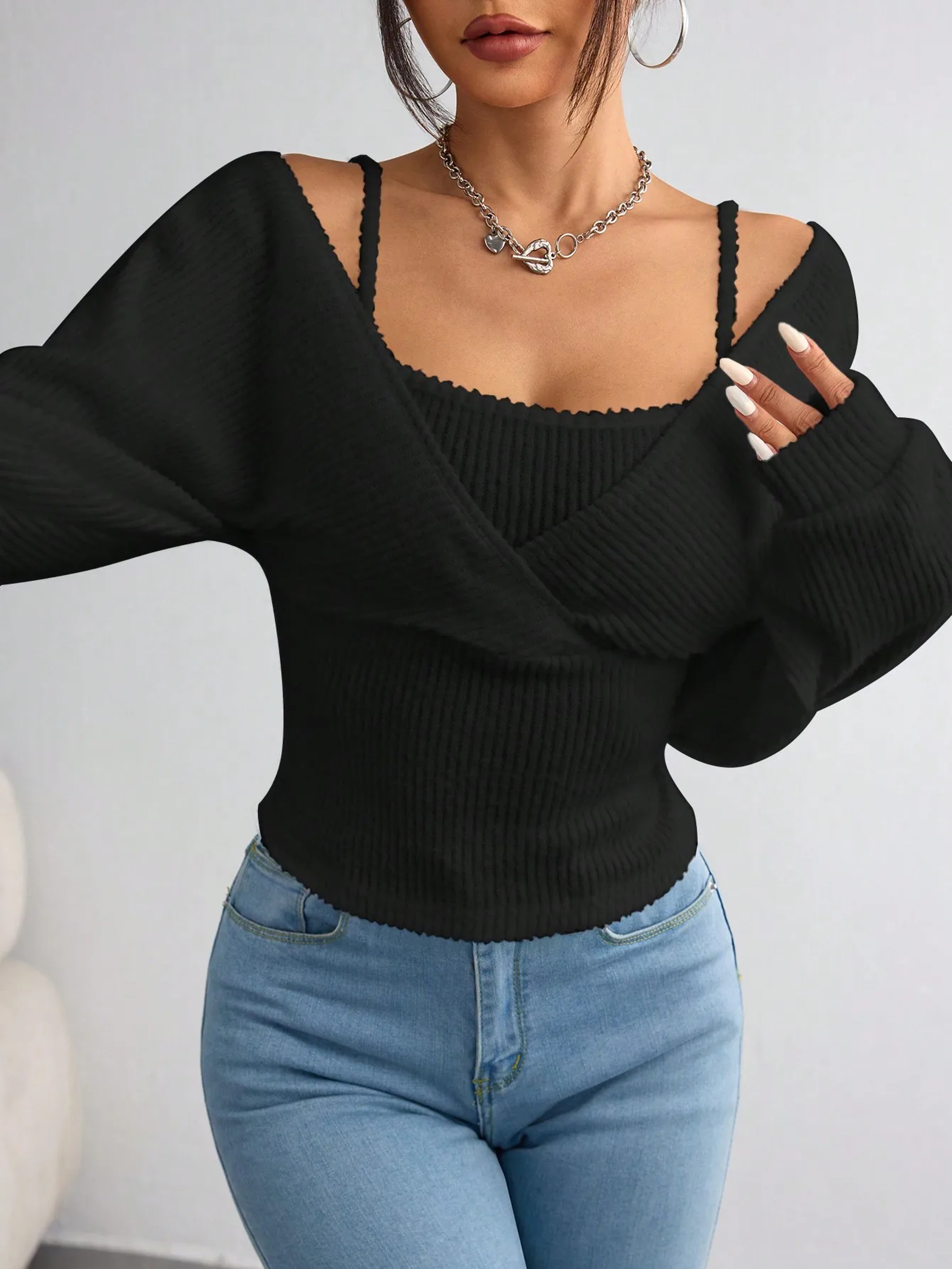 Women Knitted Hoodie Casual Long Sleeve Top Breathable Regular Fit Pullover – view 4