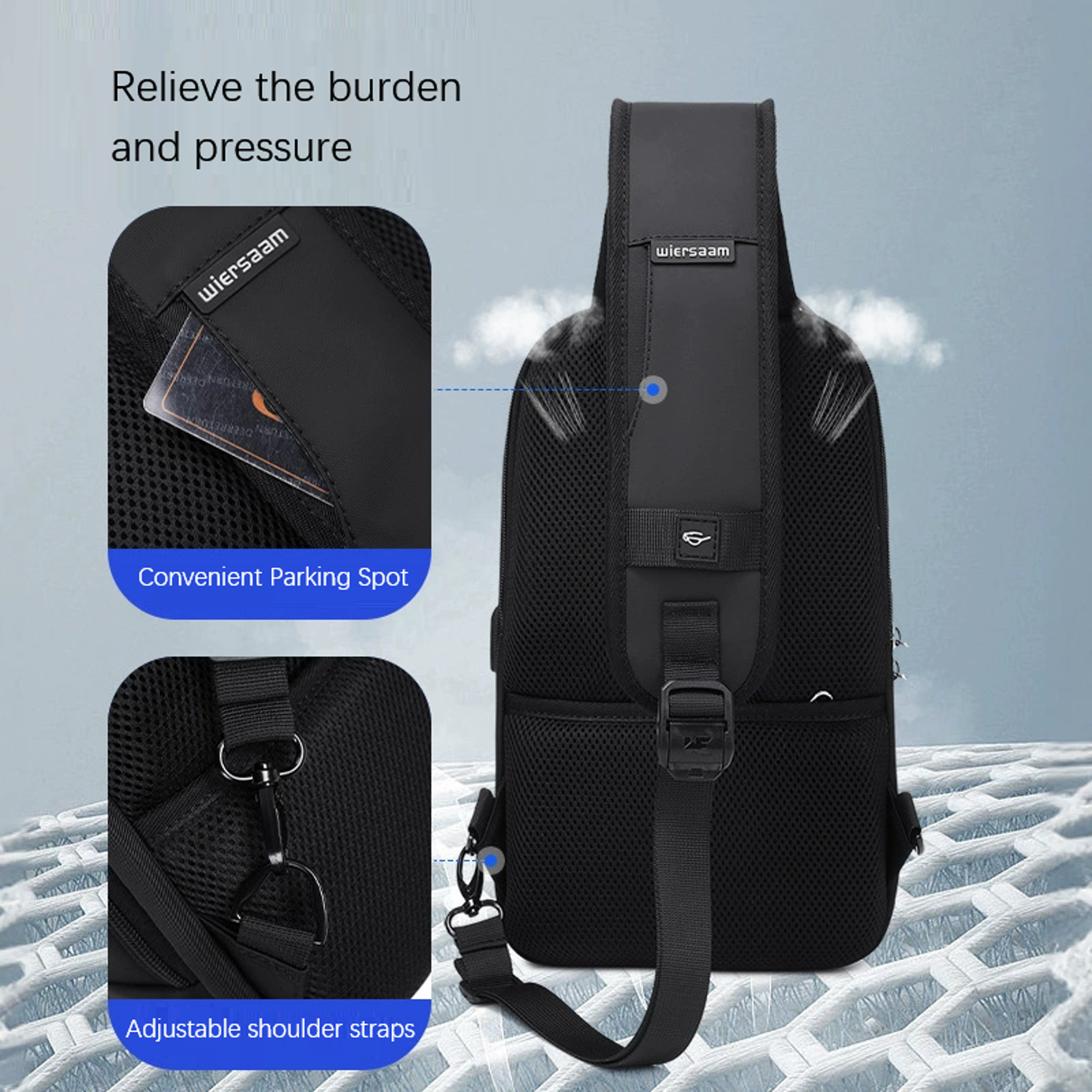 Secure Shield Executive Anti Theft Sling Bag  Travel Back To School Backpack Crossbody 2