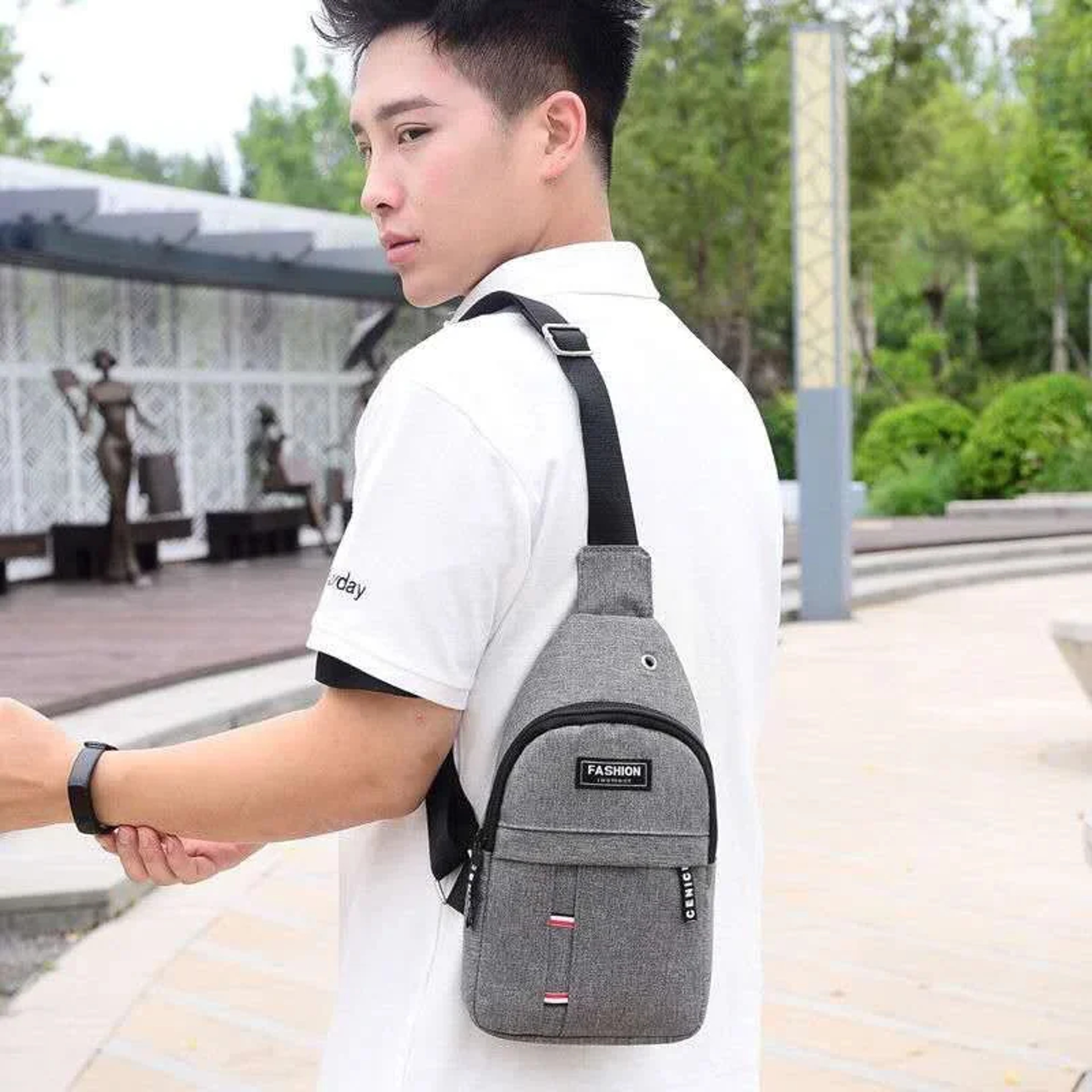Waterproof Nylon Chest Bag Travel Pack Back To School Backpack For Men 2