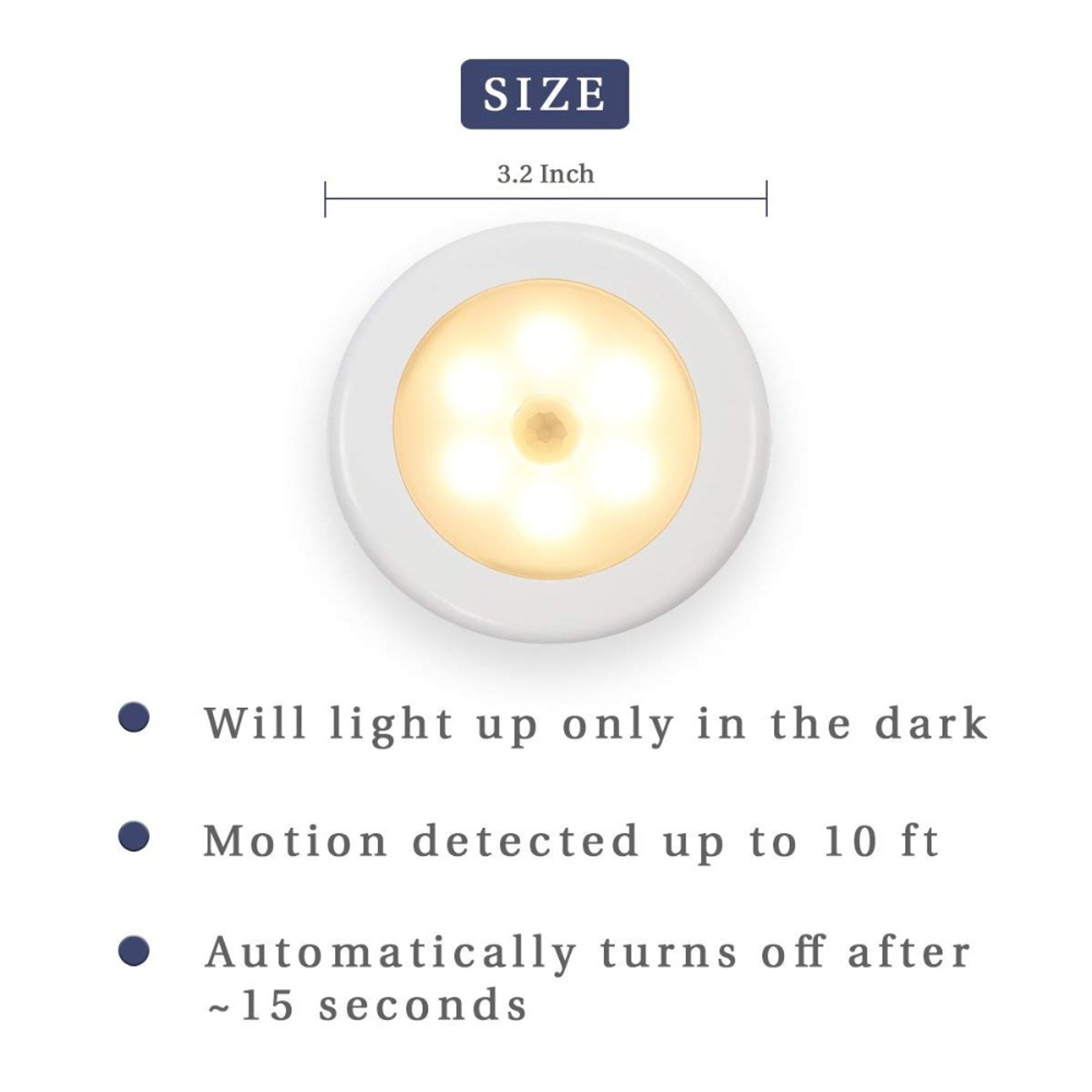 Smart Glow LED Motion Sensor Night Light For Closet Cabinet  Stairs Battery Operated 5