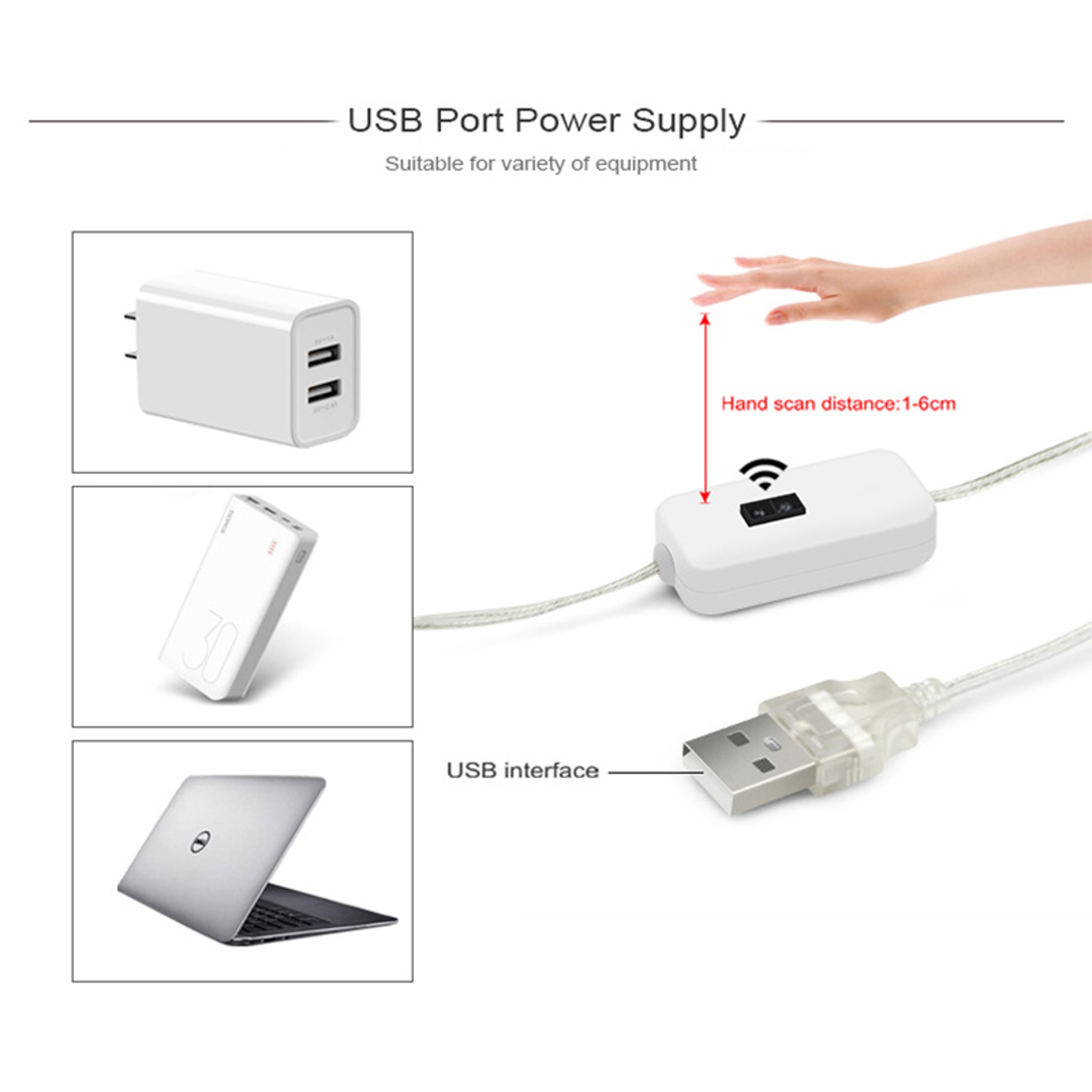 Hand Wave Motion Sensor LED Strip USB Under Cabinet LED Light For Kitchen TV  Closet 3