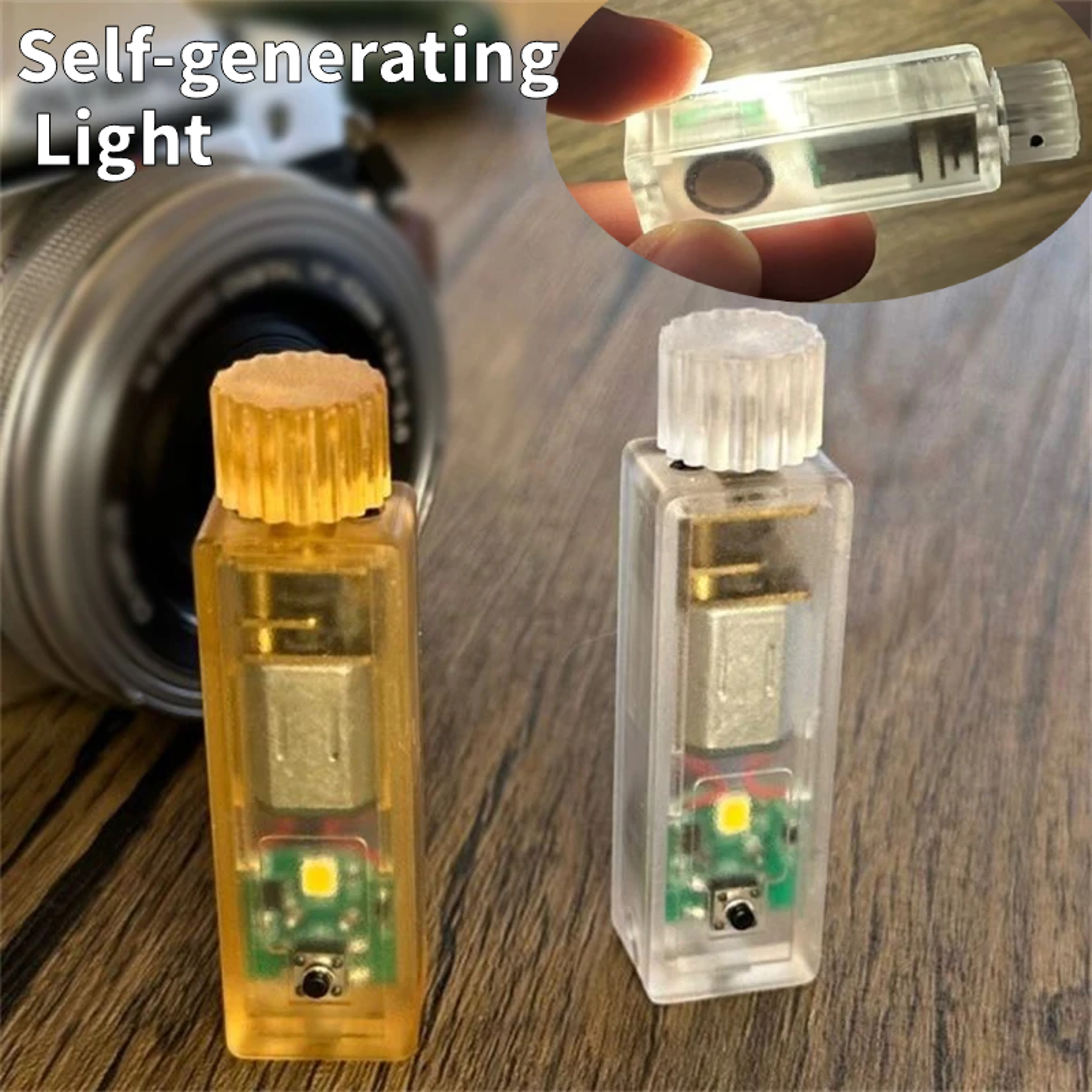 Hand Crank Flashlight EDC Fidget Toy Self Powered Emergency Camping Light 1