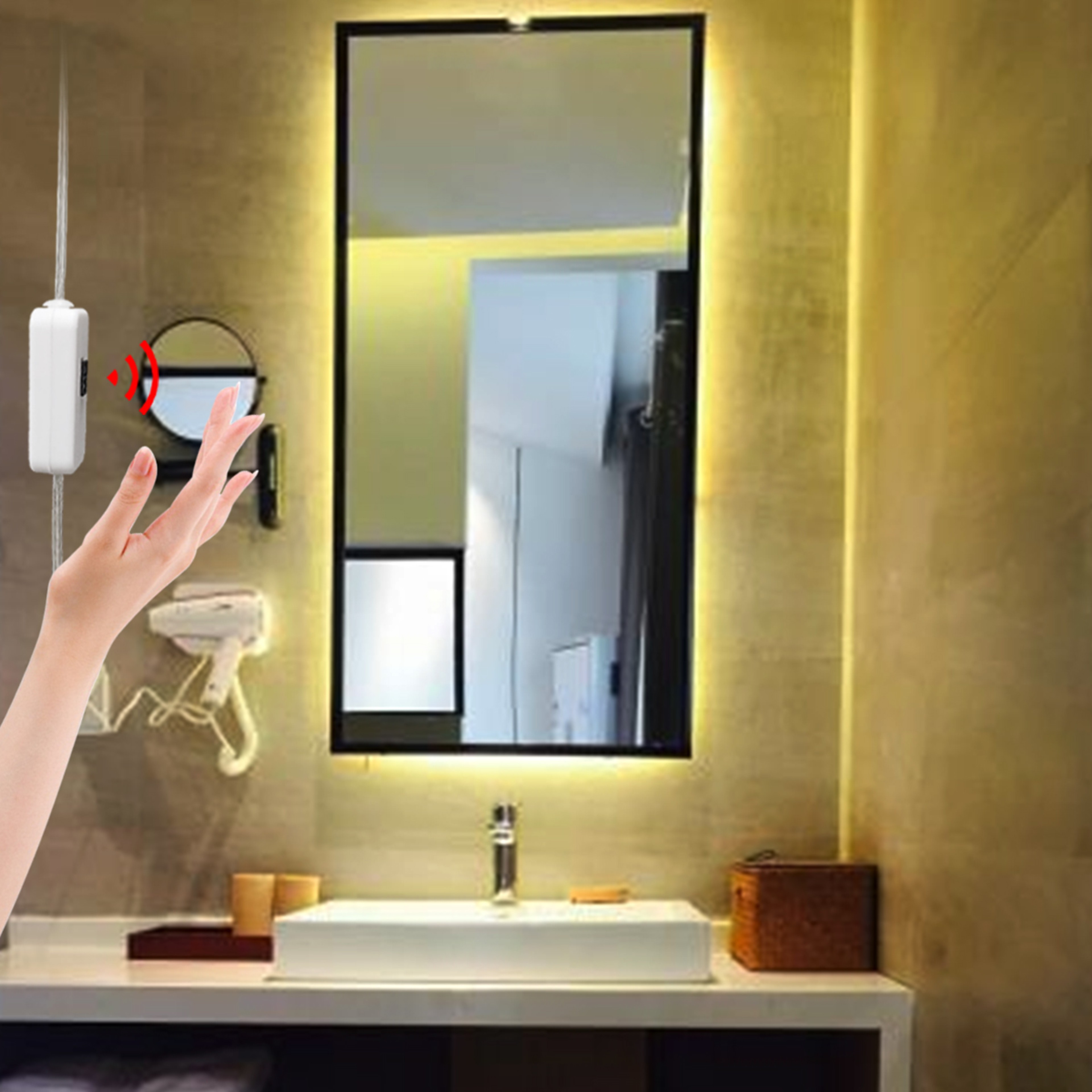 Smart Hand Wave LED Vanity Mirror Lights USB Waterproof Motion Sensor Light Strip 0