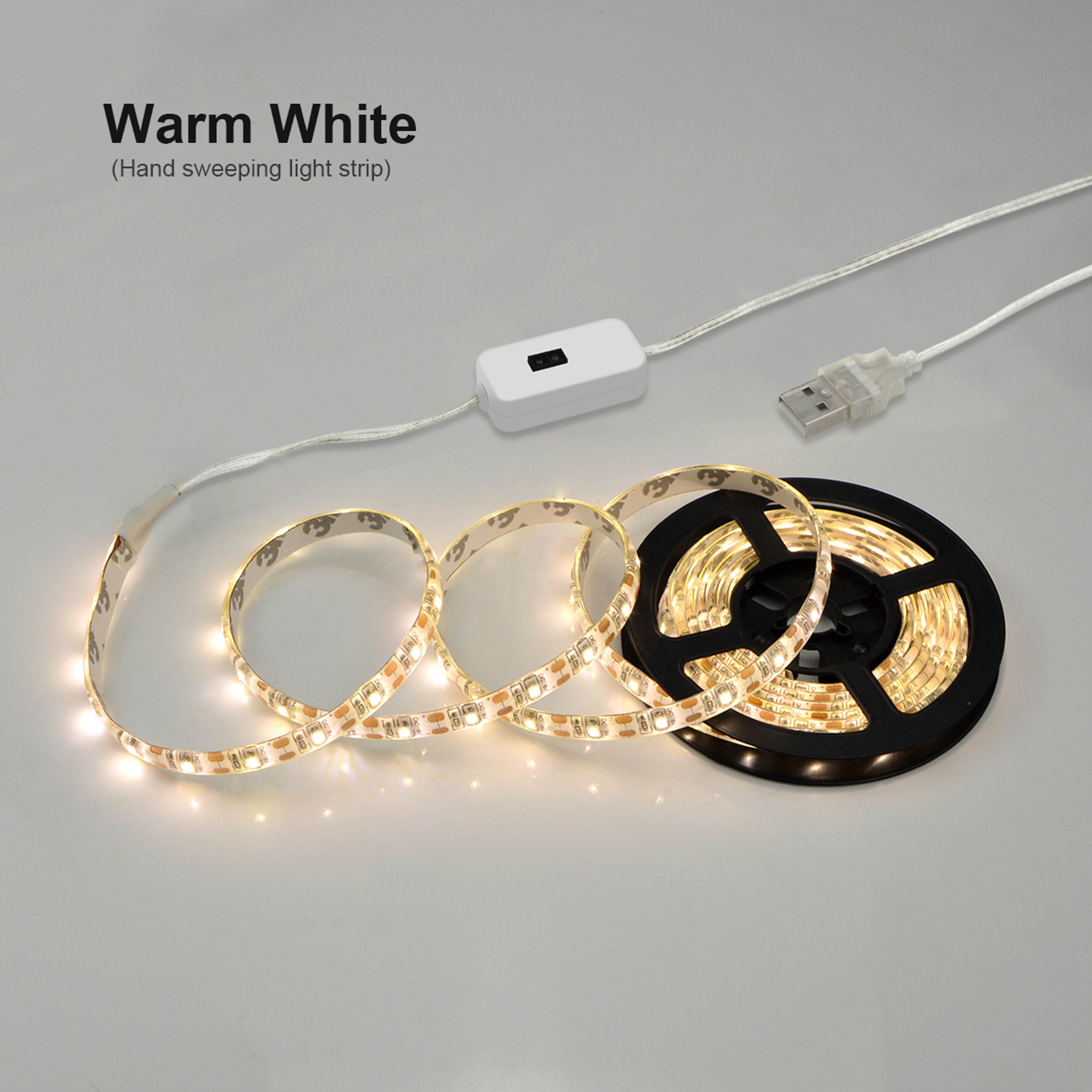 Smart Hand Wave LED Vanity Mirror Lights USB Waterproof Motion Sensor Light Strip 7