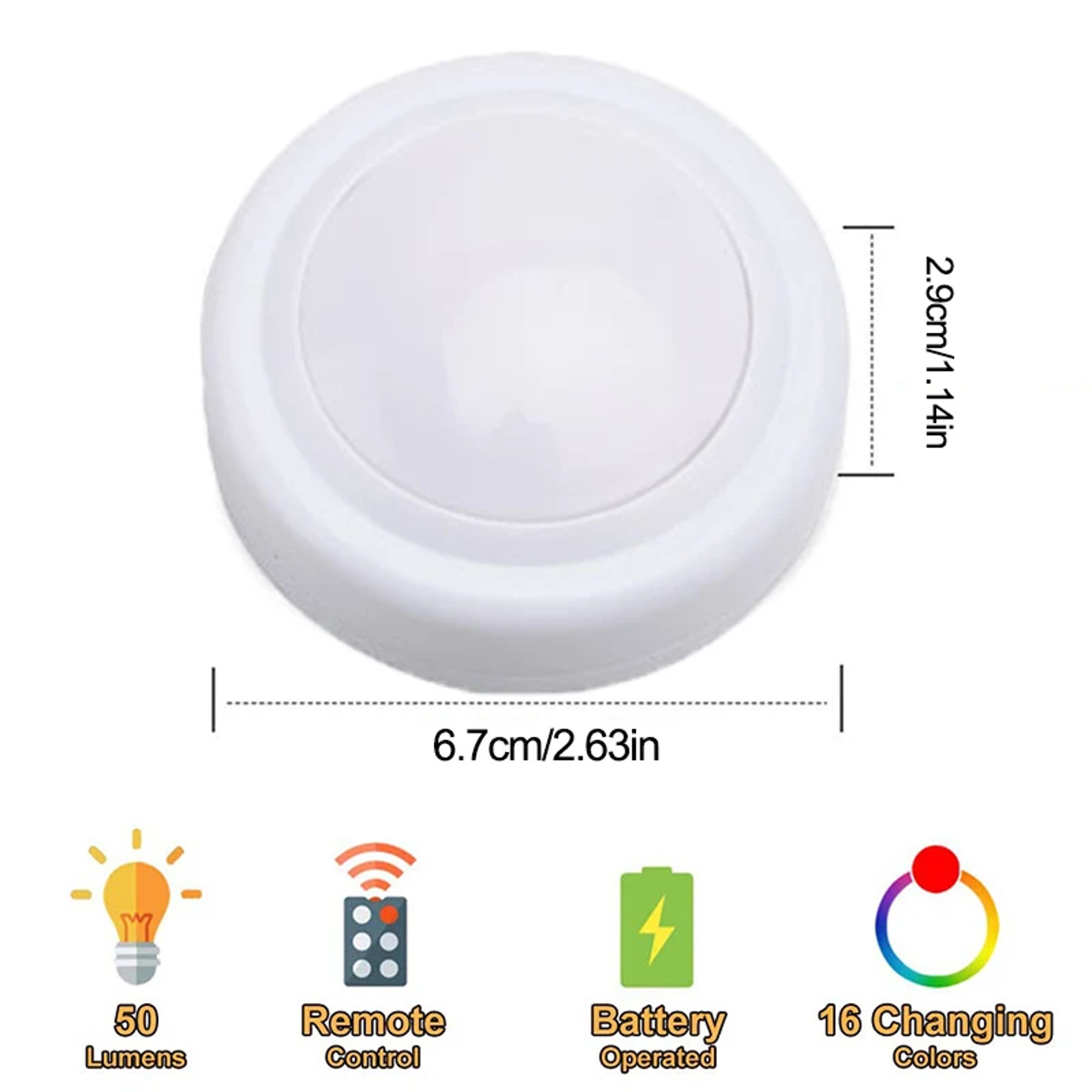 LED Puck Lights Rechargeable Color Under Cabinet Lights For Closets  Kitchen 5