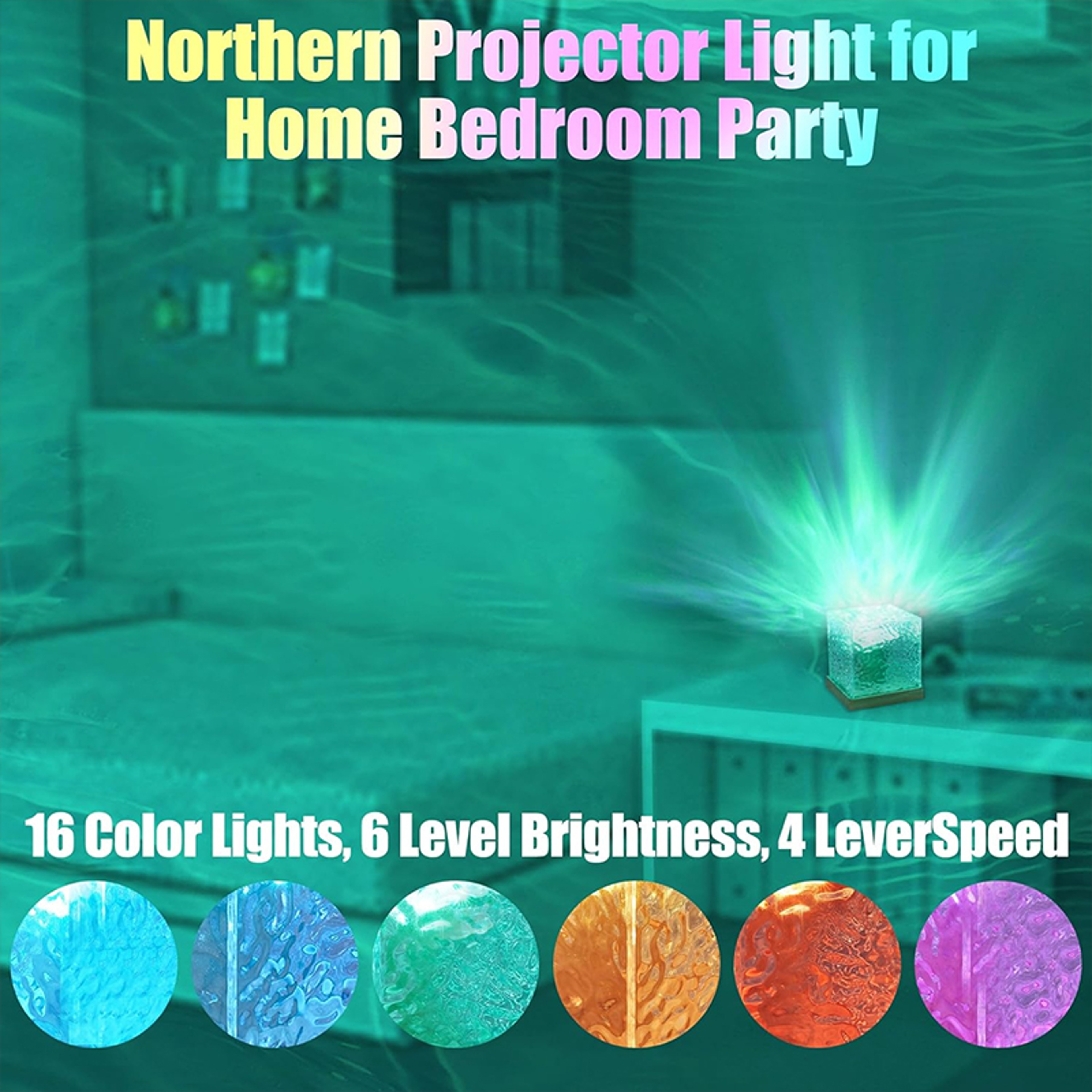Aurora Glow Color Ocean Wave Projector LED Night Light For Bedroom Home  Relaxation 3