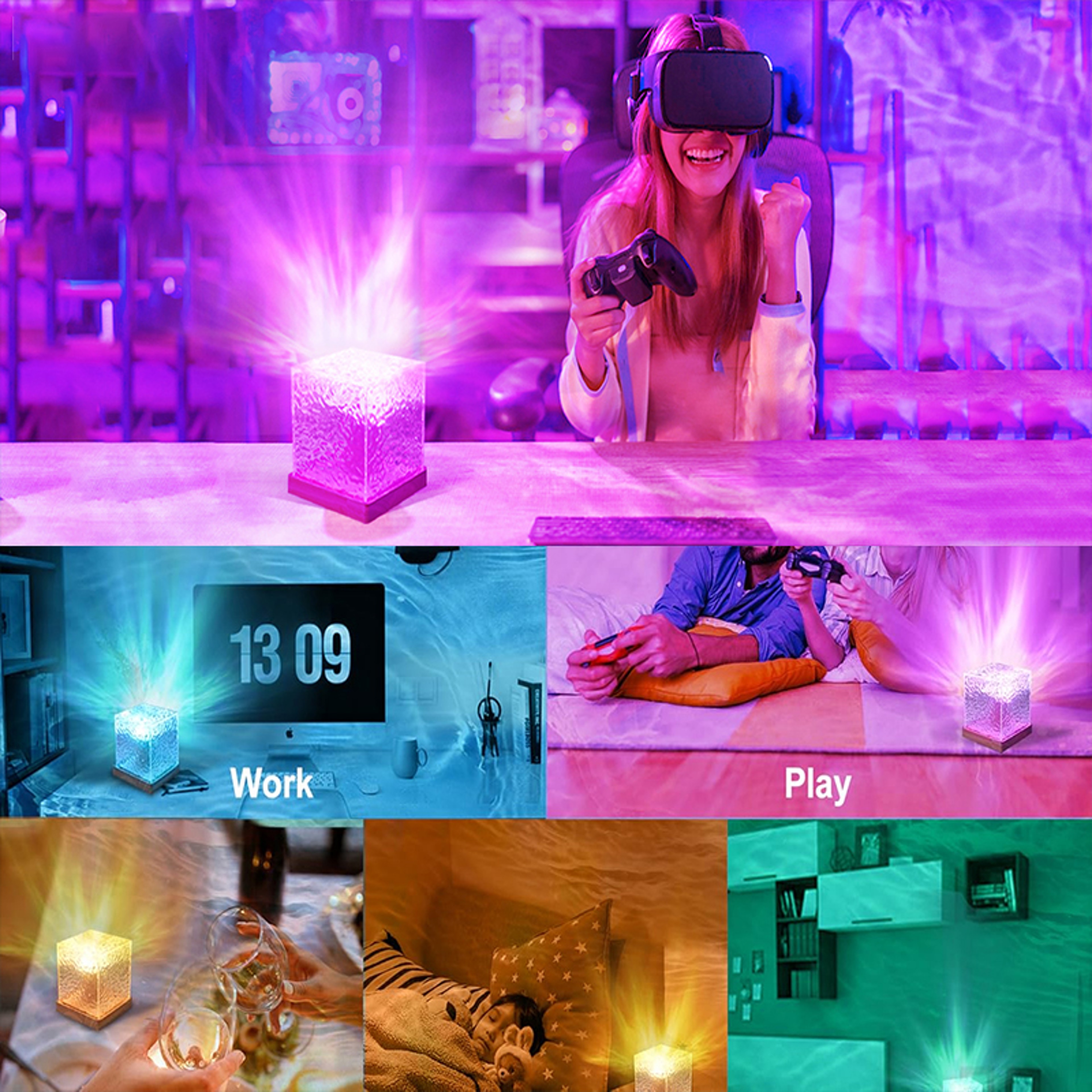 Aurora Glow Color Ocean Wave Projector LED Night Light For Bedroom Home  Relaxation 4