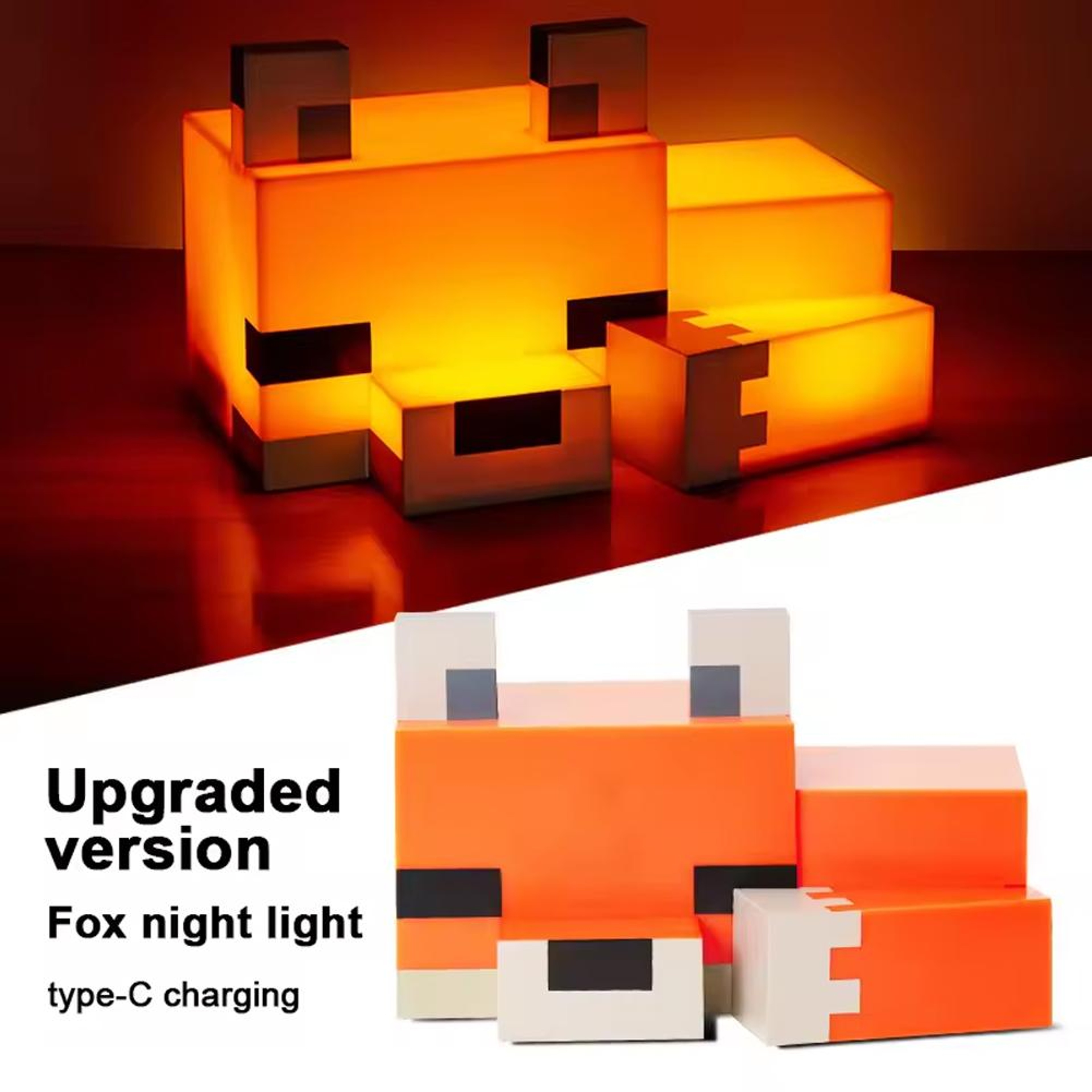 Minecraft Fox Night Light Officially Licensed Gaming Room Decor Kids Bedroom Desk Lamp 2