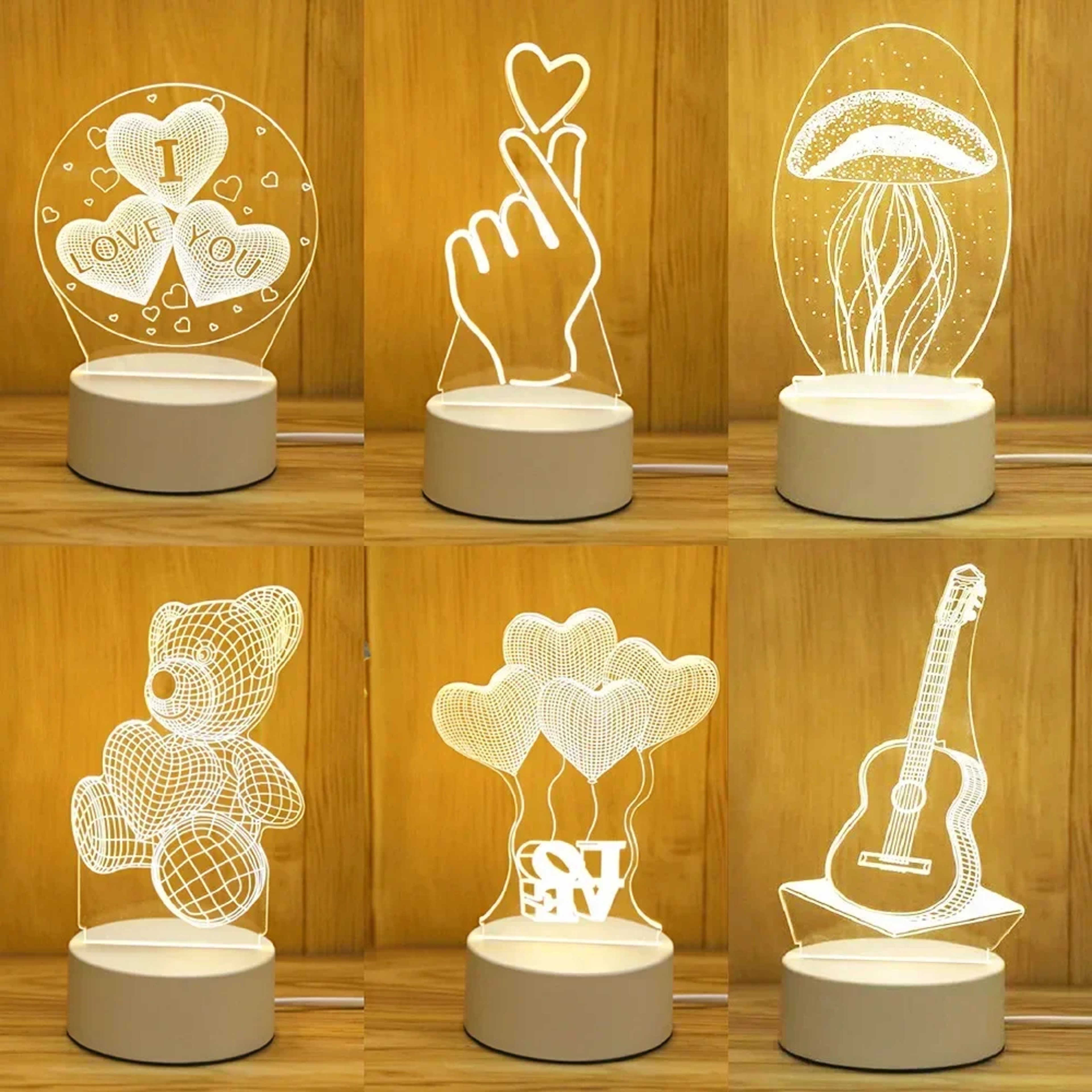 Romantic LED Night Light Acrylic Love Lamp For Bedroom Wedding  Valentines Gift 1