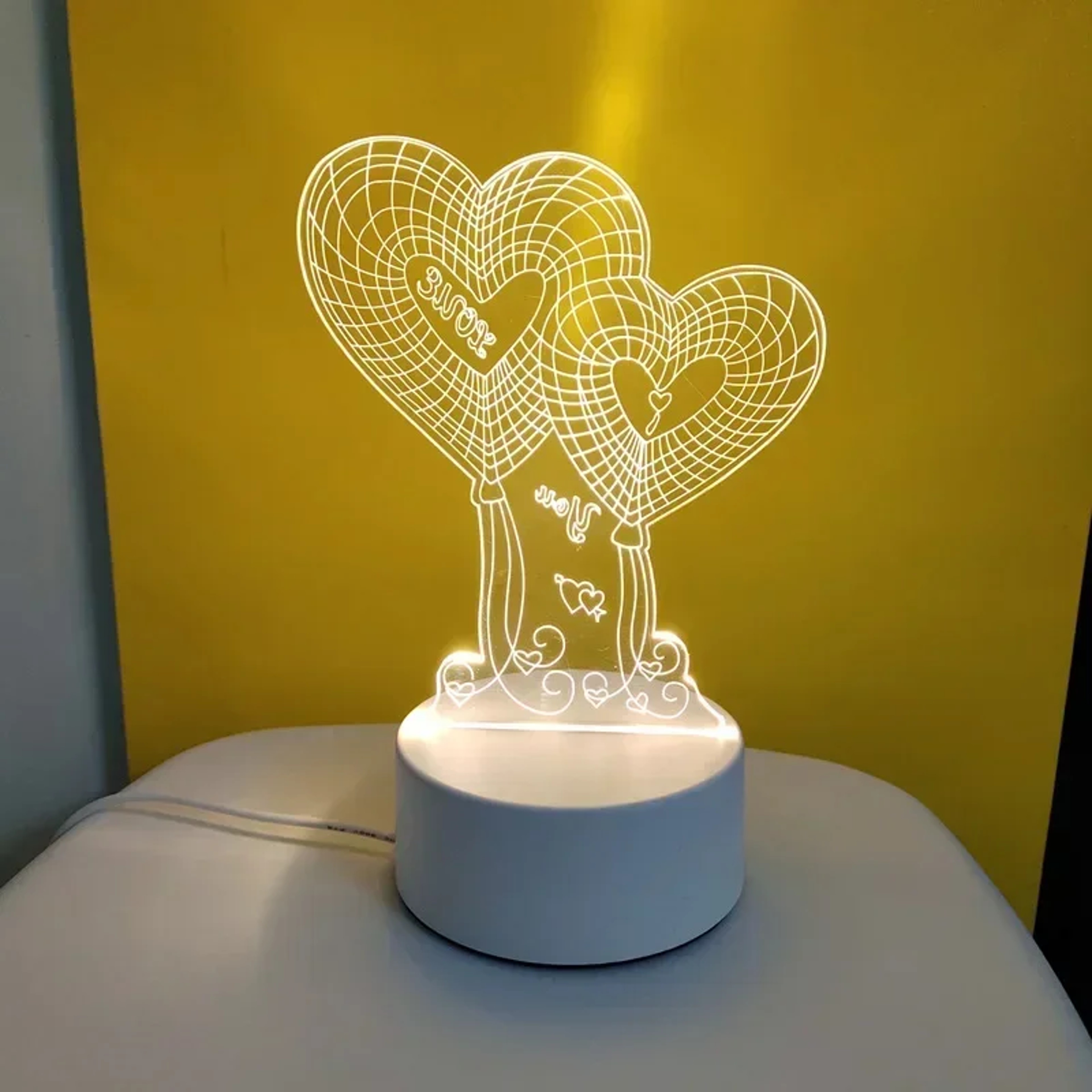 Romantic LED Night Light Acrylic Love Lamp For Bedroom Wedding  Valentines Gift 3