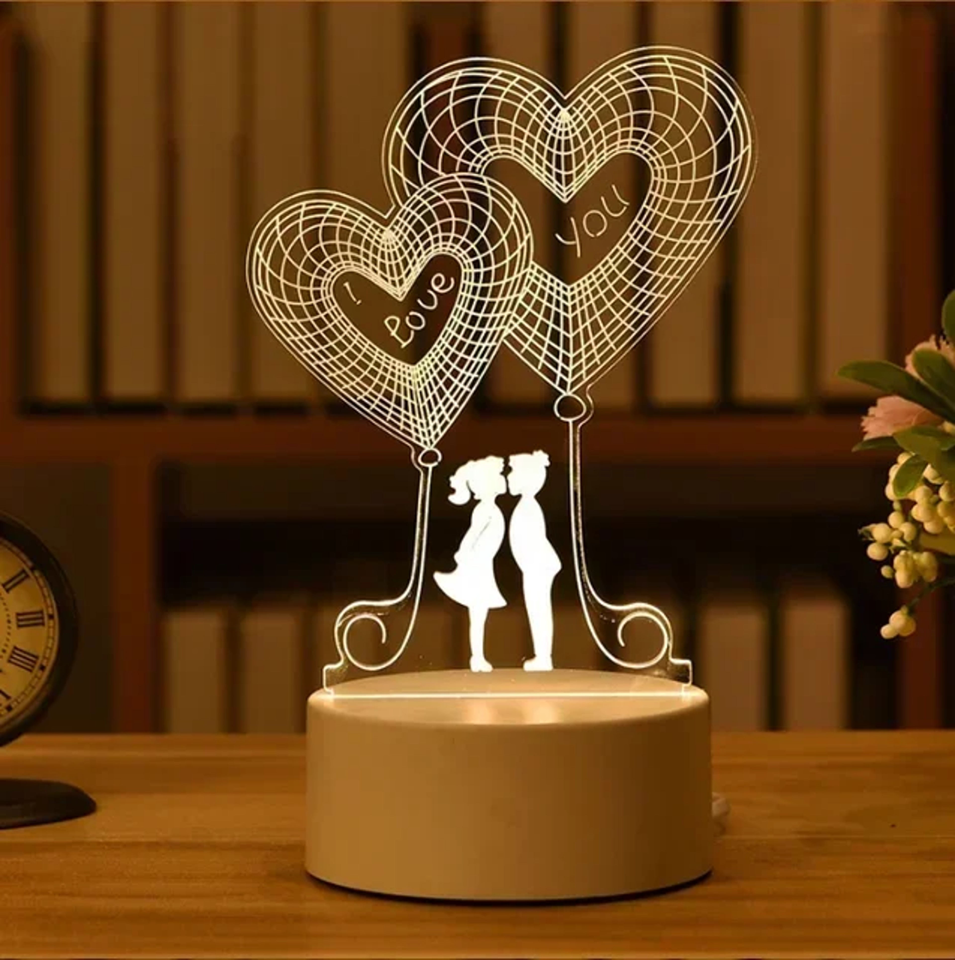 Romantic LED Night Light Acrylic Love Lamp For Bedroom Wedding  Valentines Gift 6