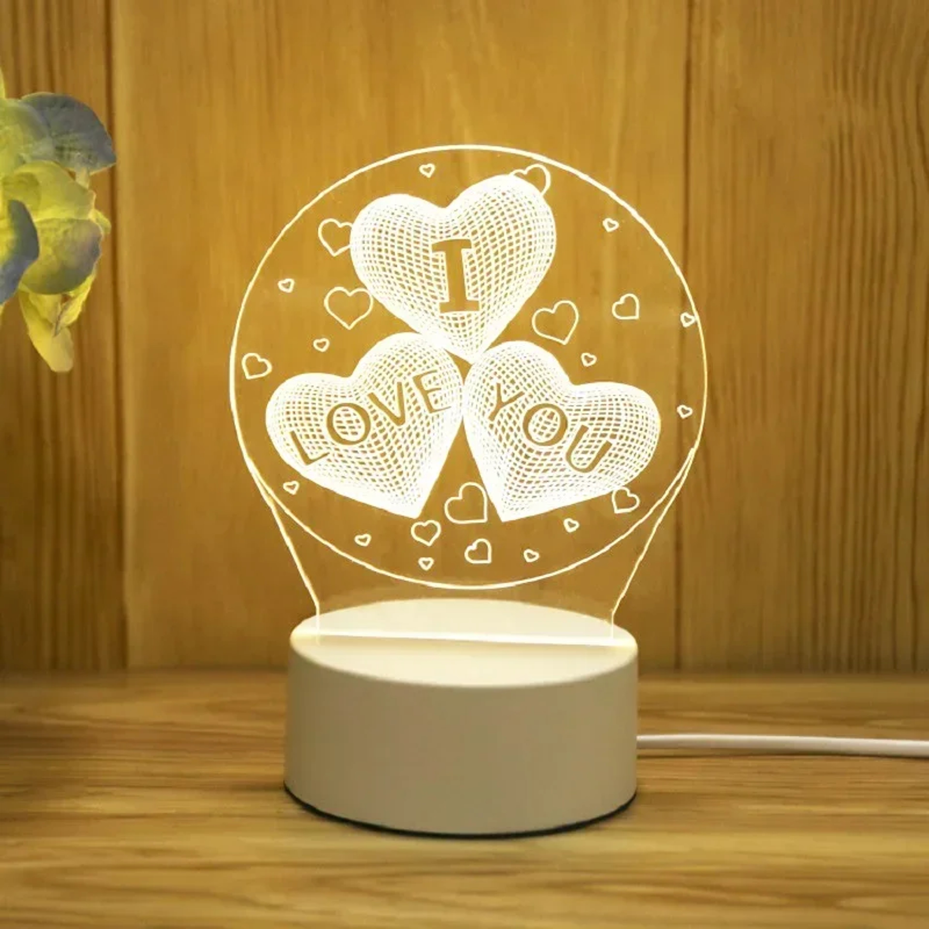 Romantic LED Night Light Acrylic Love Lamp For Bedroom Wedding  Valentines Gift 8