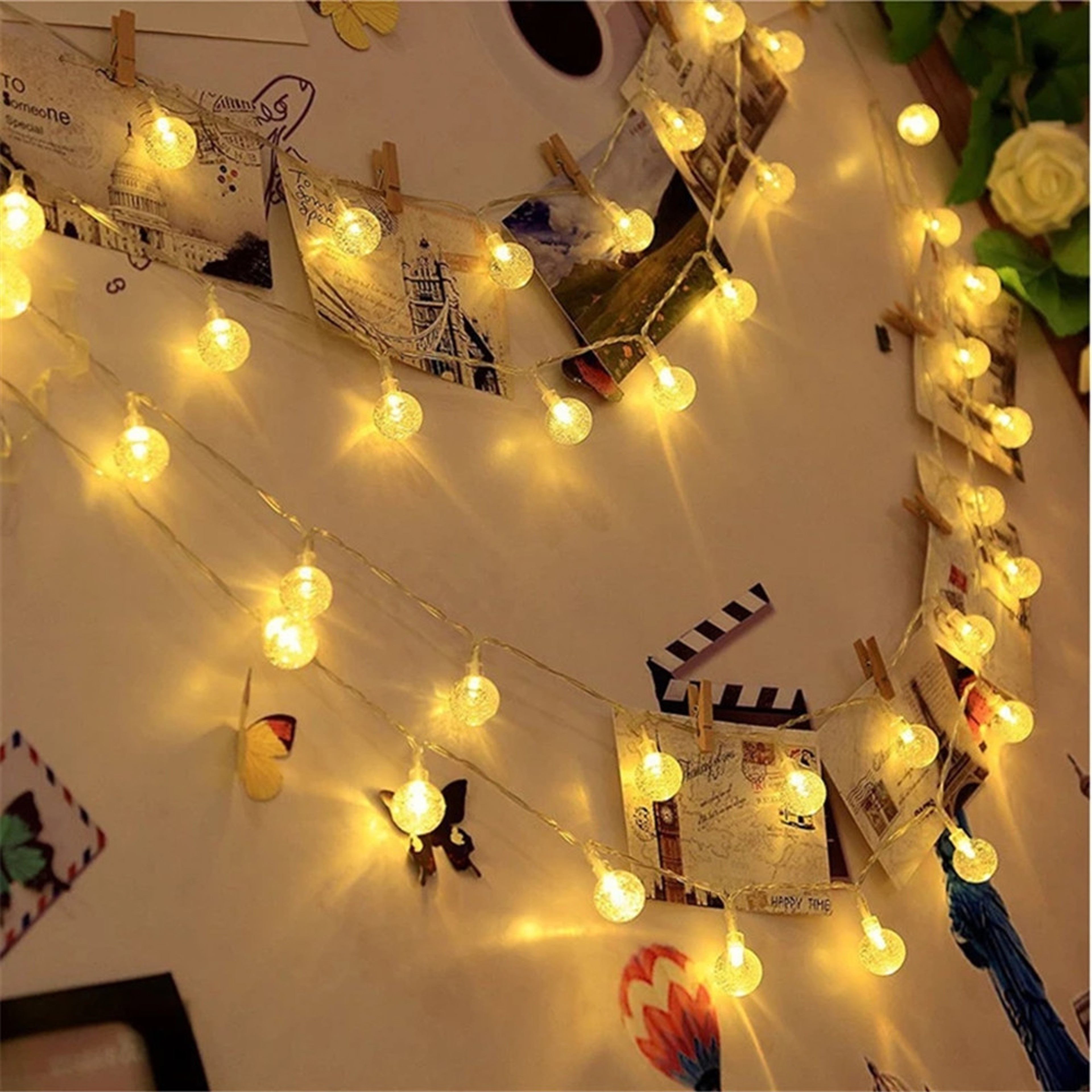 Crystal Glow LED Fairy Lights Crystal Ball String Lights USB Powered For Bedroom Holiday  Party Dec 1