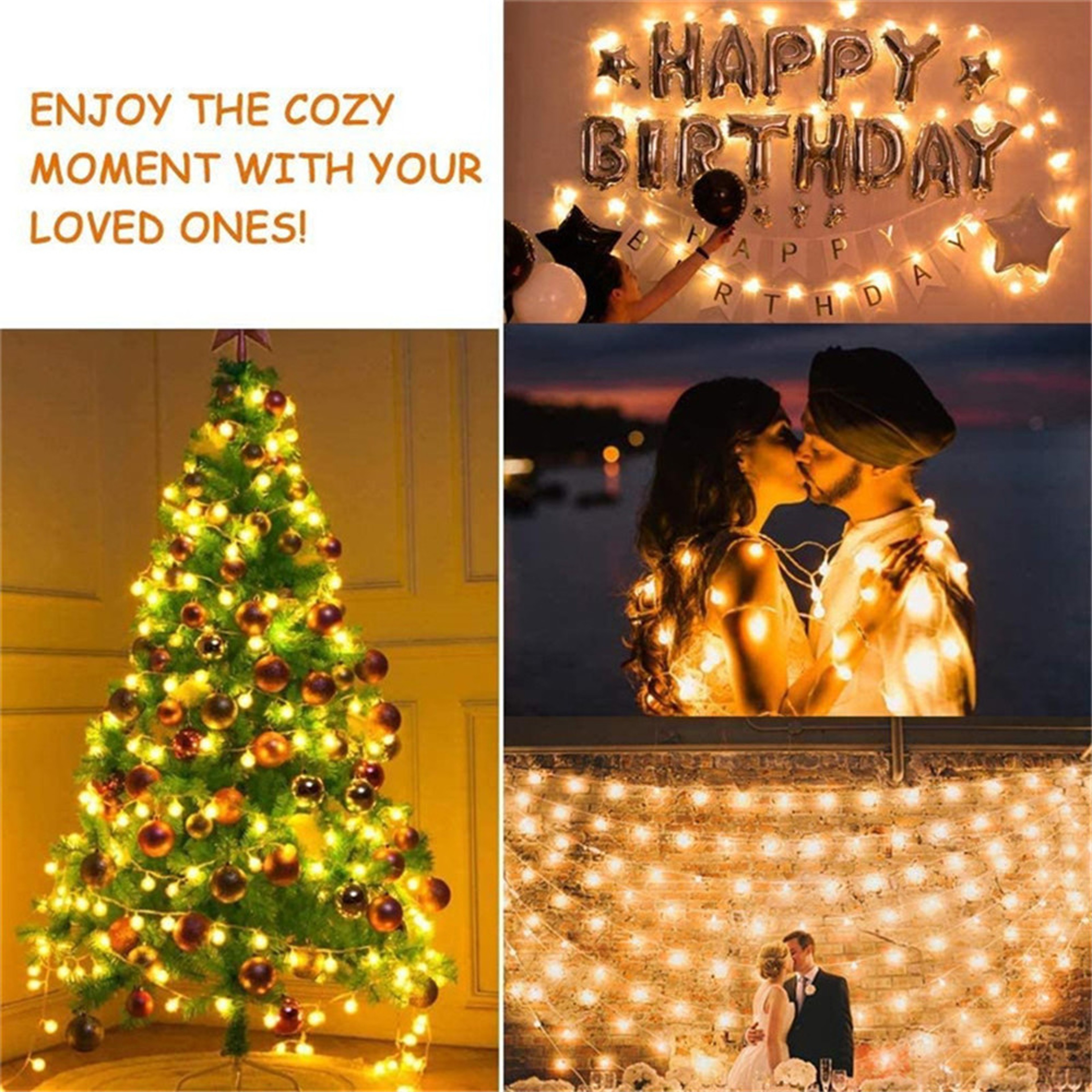 Crystal Glow LED Fairy Lights Crystal Ball String Lights USB Powered For Bedroom Holiday  Party Dec 2