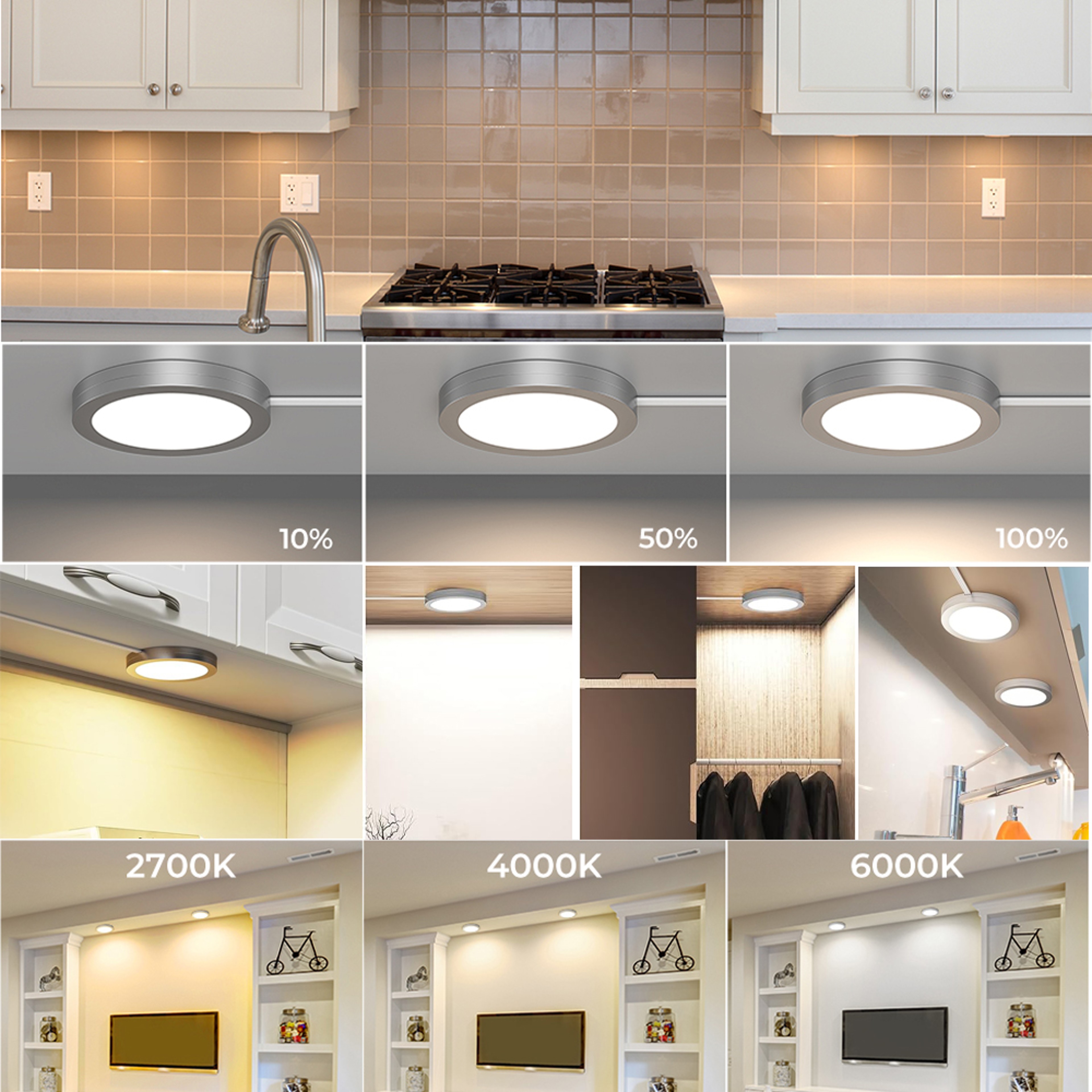 USB Rechargeable LED Cabinet Light With Adjustable Color Temperature For Closets  Under Cabinets 2