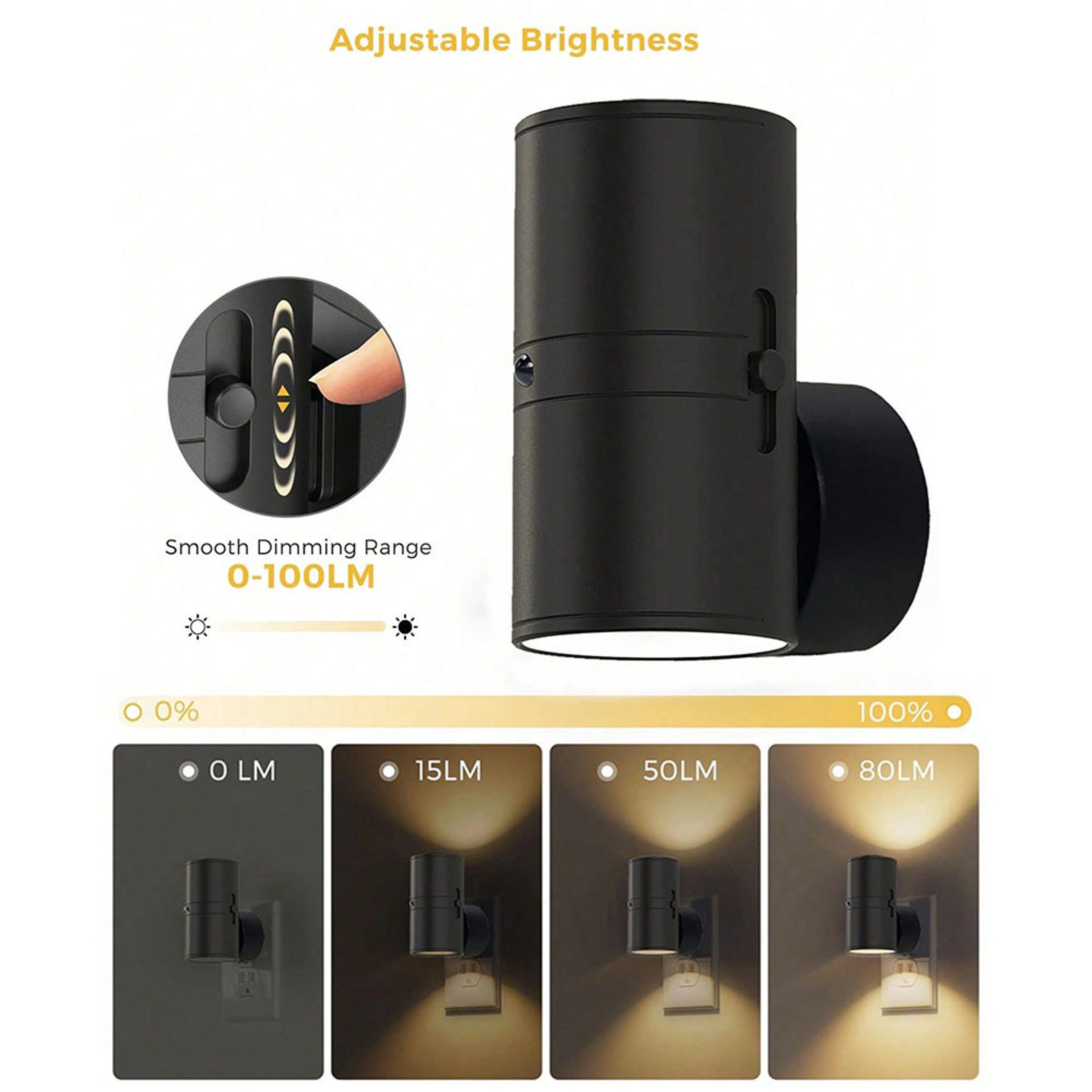Glow Ease Plug In Night Light With Auto Light Sensor  Adjustable LED Brightness 3