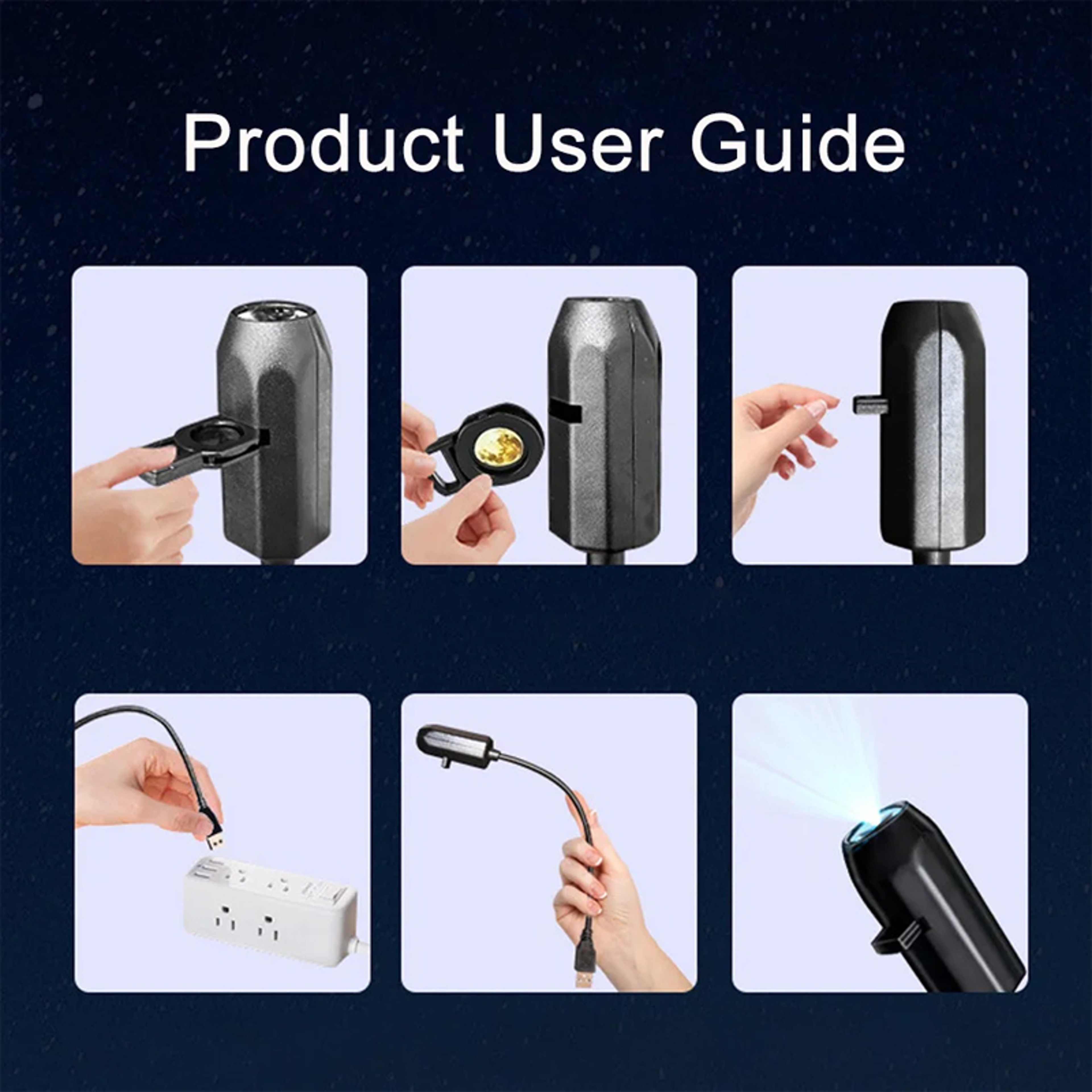 Celestial Glow Galaxy Projector Moon  Earth Starry Sky USB Night Light 4