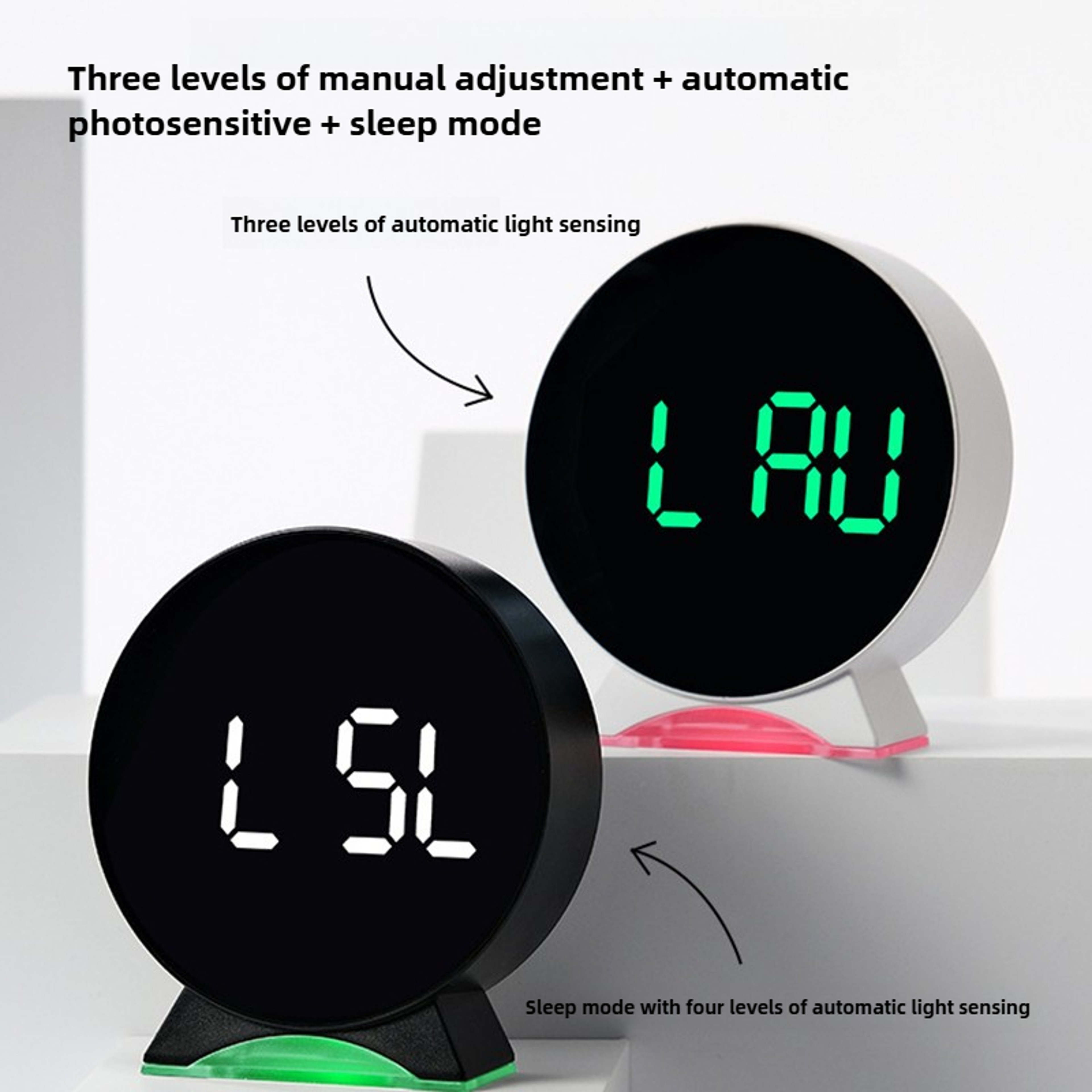 Smart LED Alarm Clock with Ambient Light, Auto Dimming & USB Digital Desk Clock – view 5