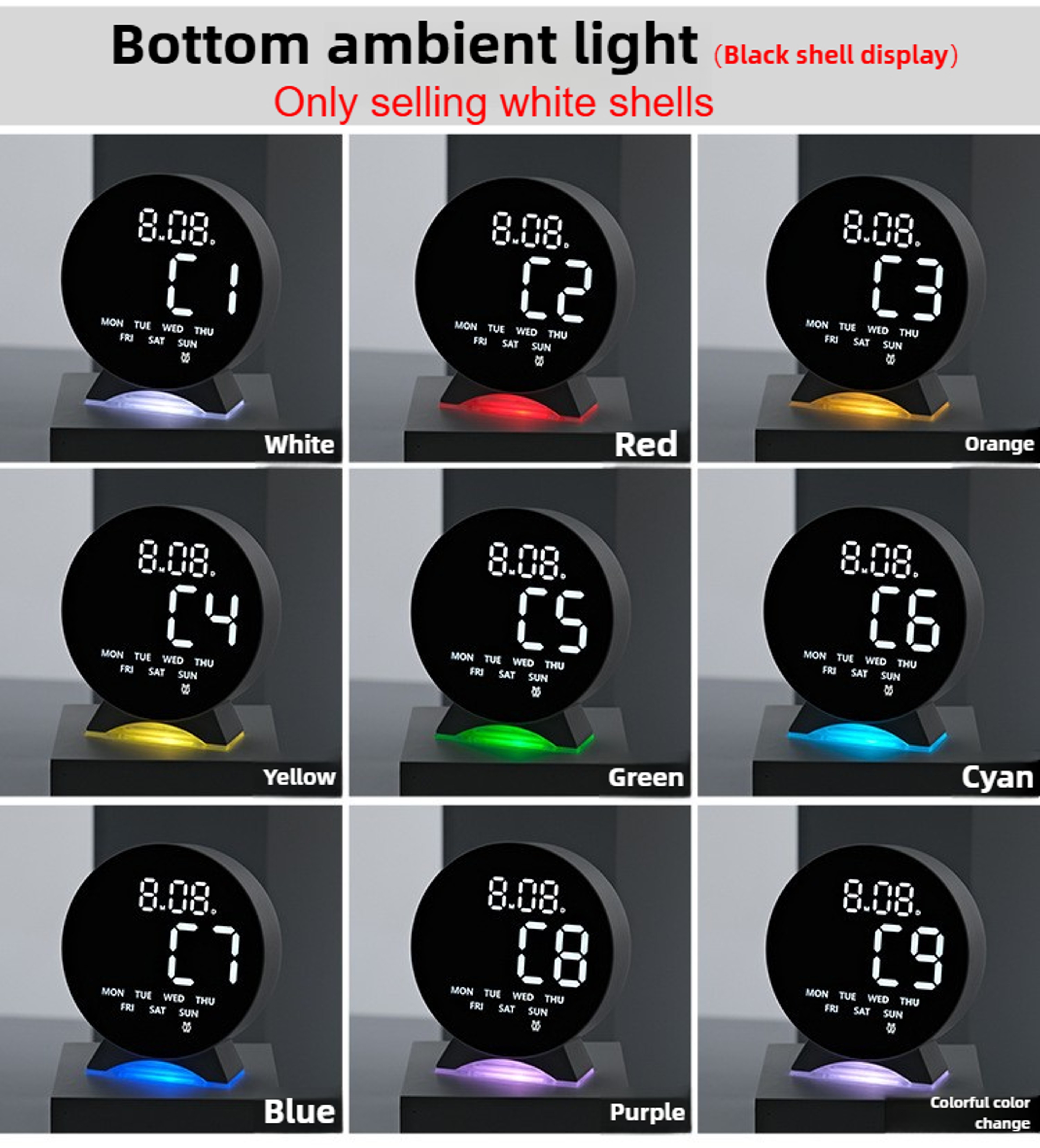 Smart LED Alarm Clock with Ambient Light, Auto Dimming & USB Digital Desk Clock – view 6