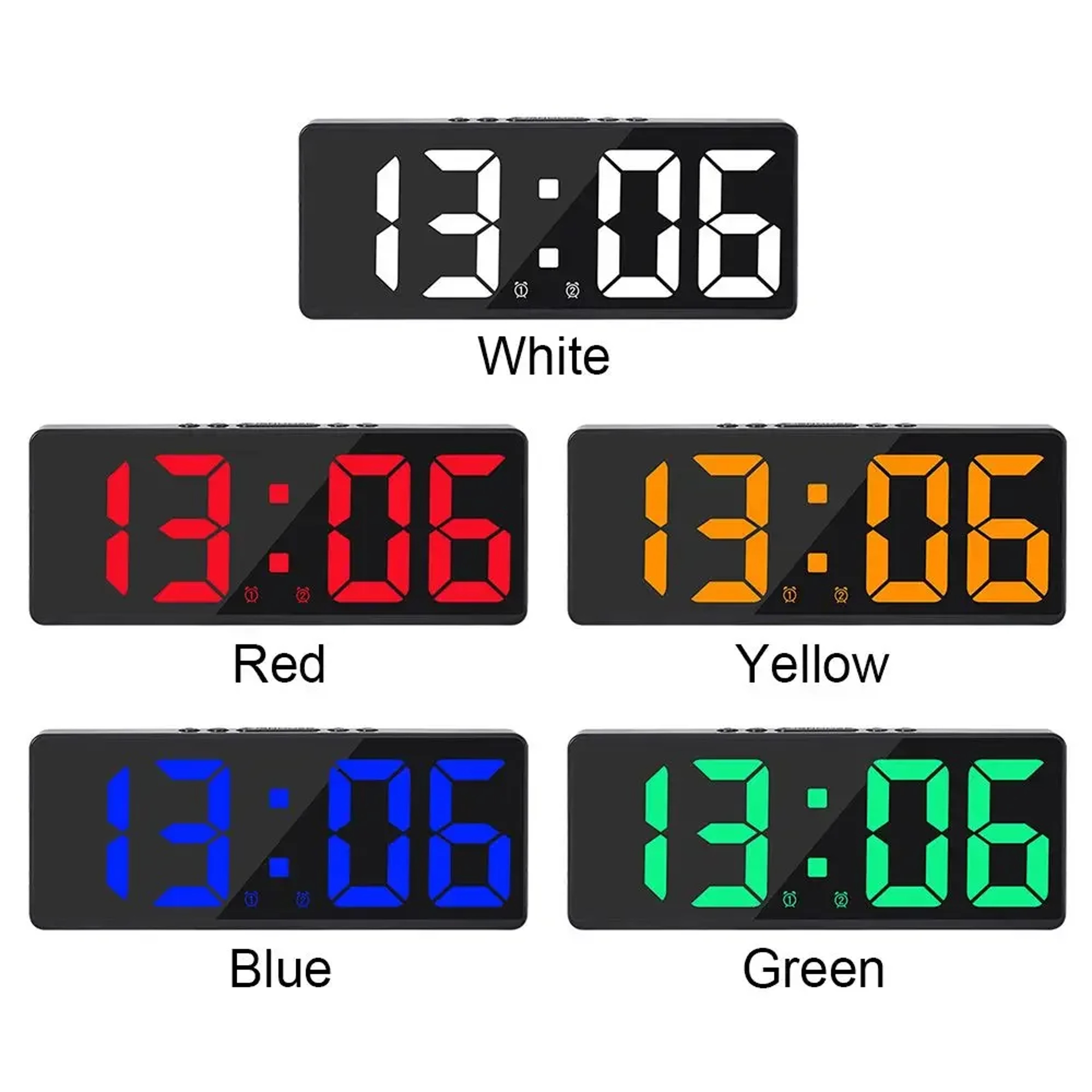 Smart LED Digital Alarm Clock With Large Display Temperature Calendar  Night Light 4